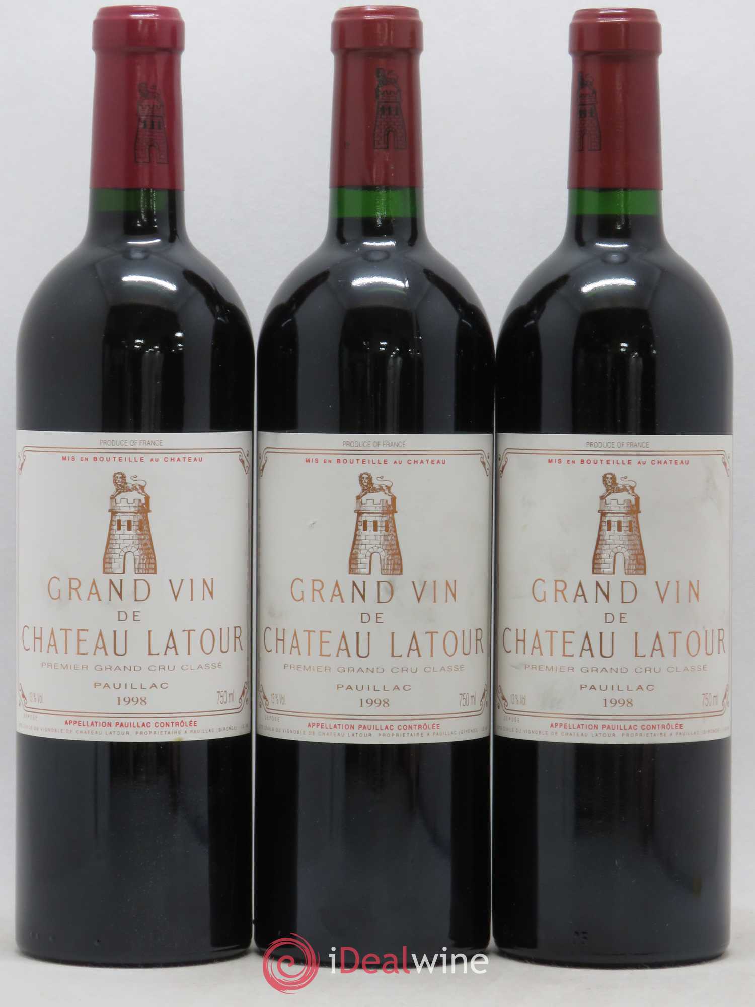 Château Latour 1er Grand Cru Classé 1998 - Lot de 3 bouteilles - 0