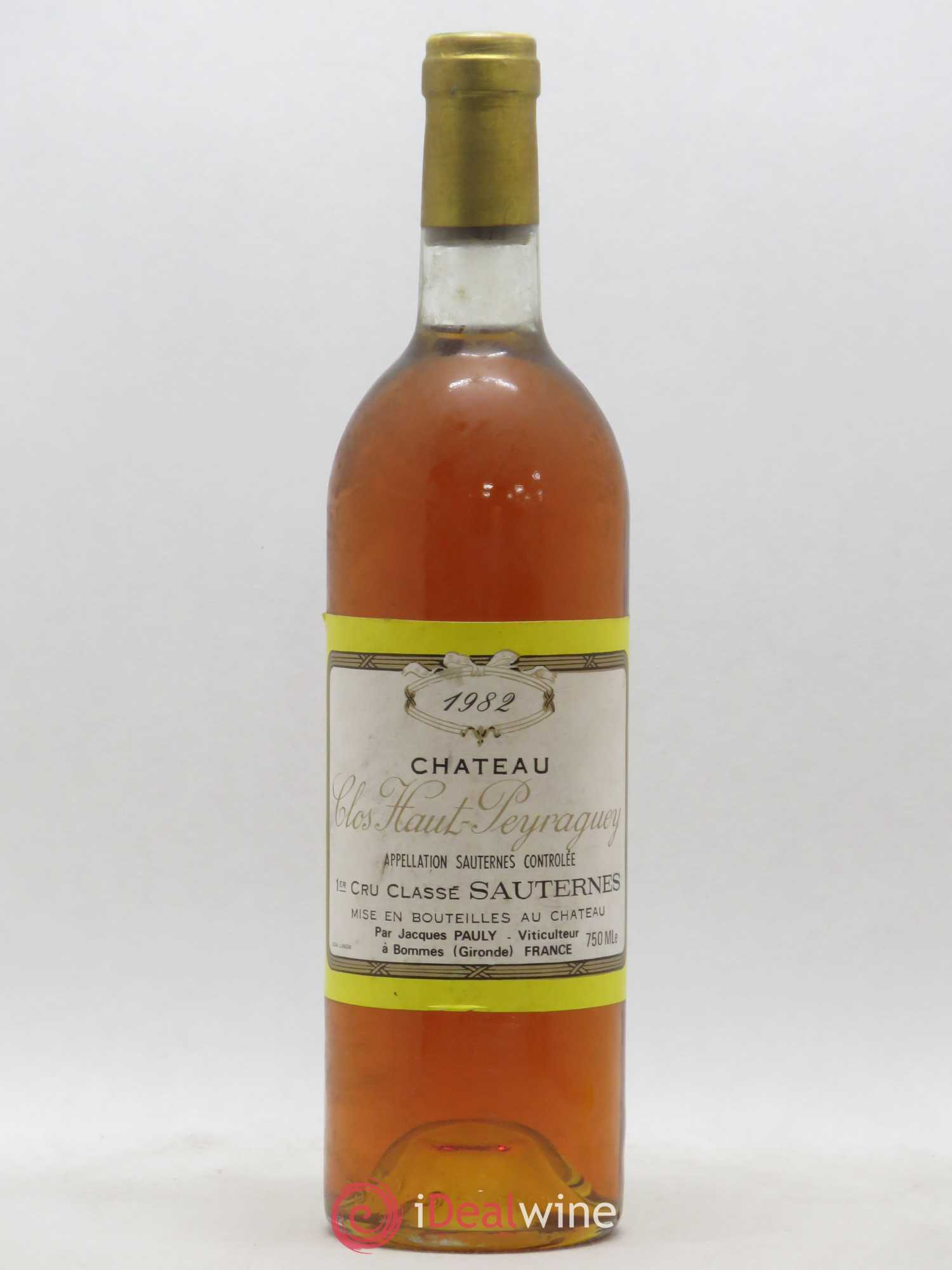 Clos Haut-Peyraguey 1er Grand Cru Classé 1982 - Lotto di 1 bottiglia - 0