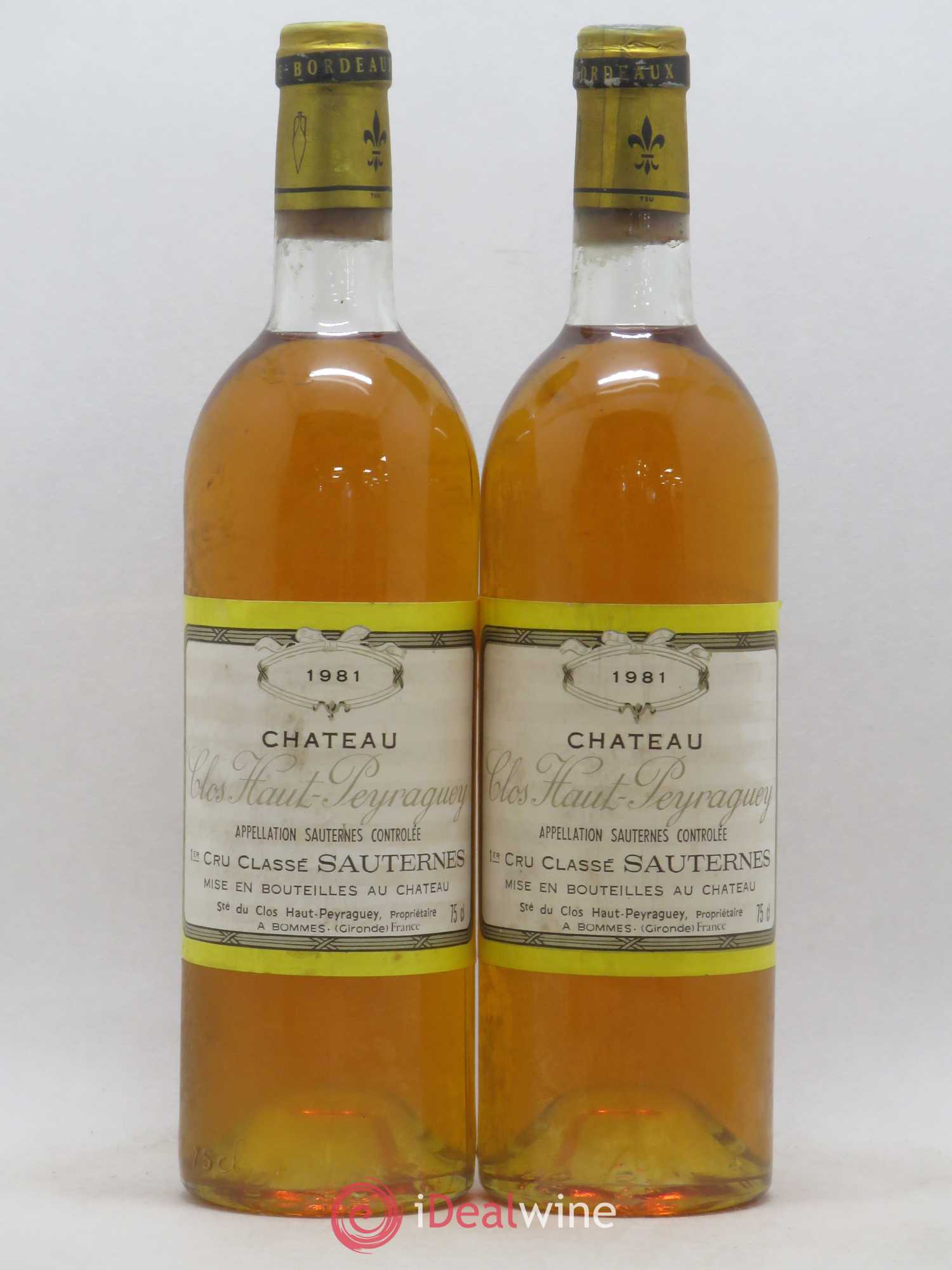 Clos Haut-Peyraguey 1er Grand Cru Classé 1981 - Lotto di 2 bottiglie - 0