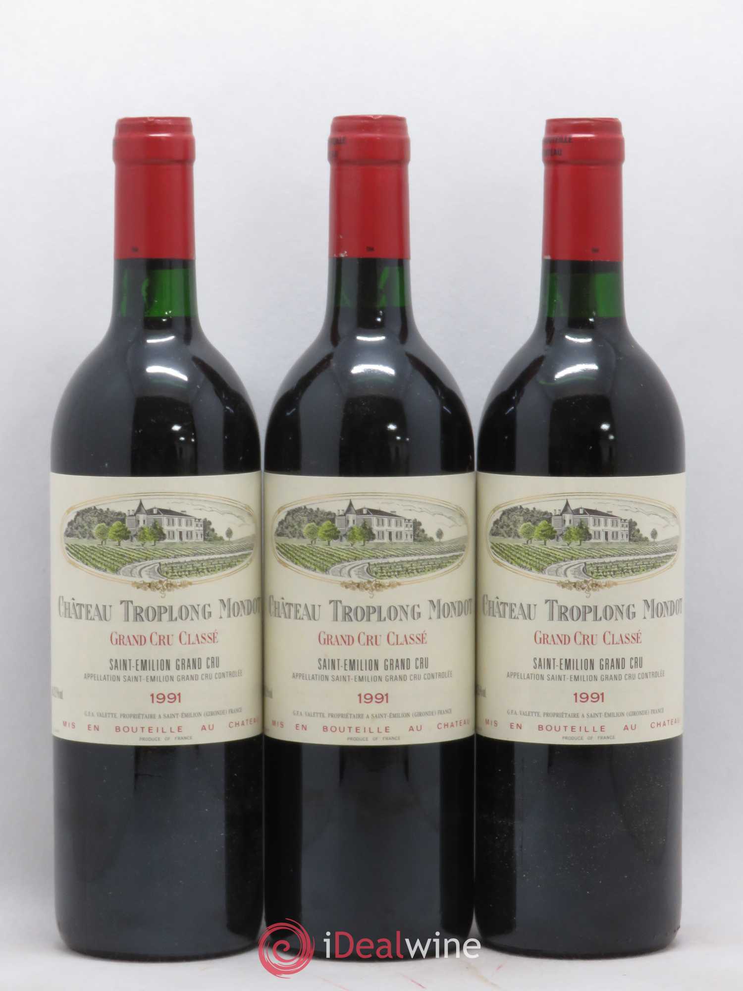Château Troplong Mondot 1er Grand Cru Classé B 1991 - Lot de 6 bouteilles - 1