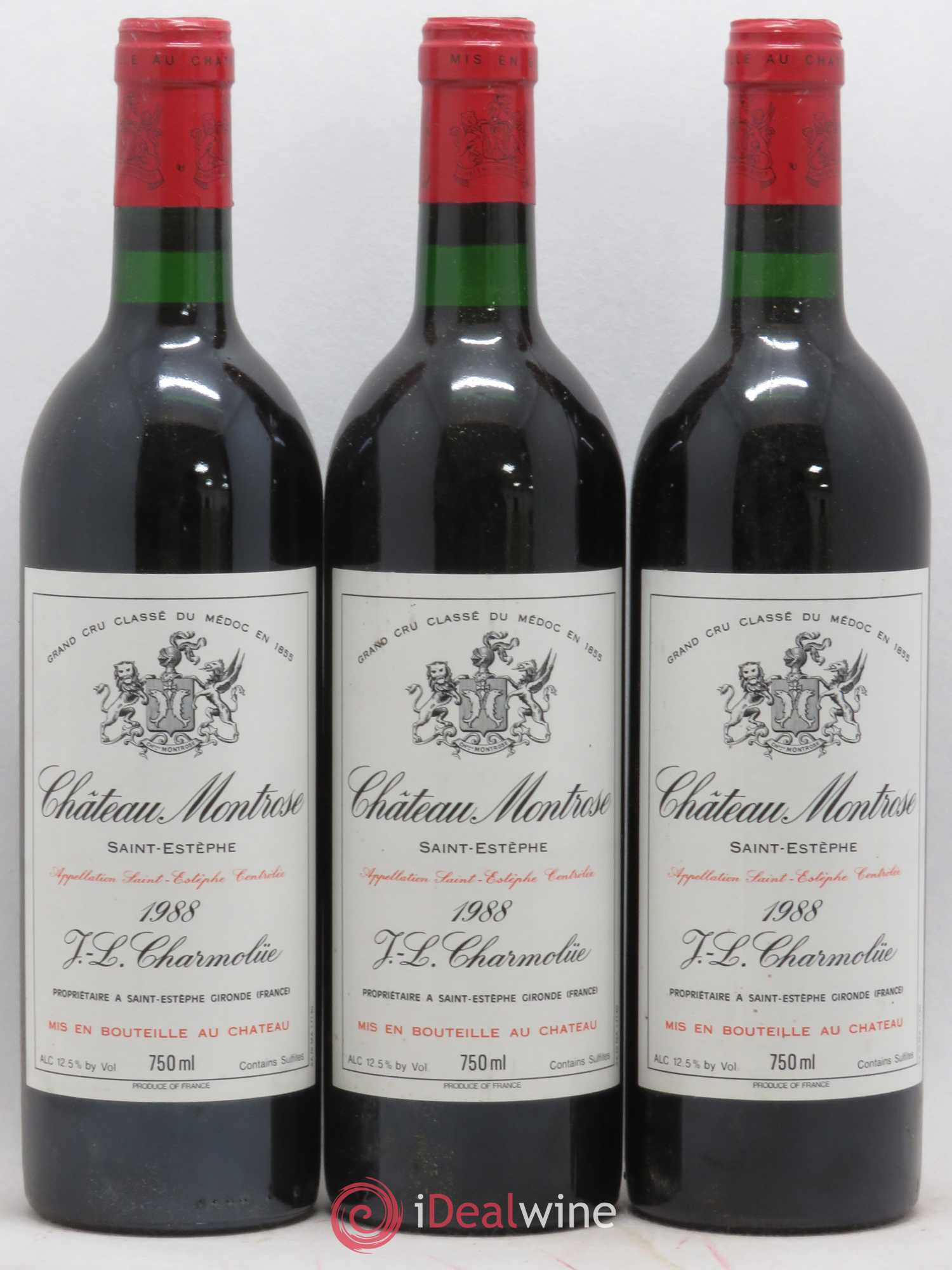 Château Montrose 2ème Grand Cru Classé 1988 - Lot de 3 bouteilles - 0