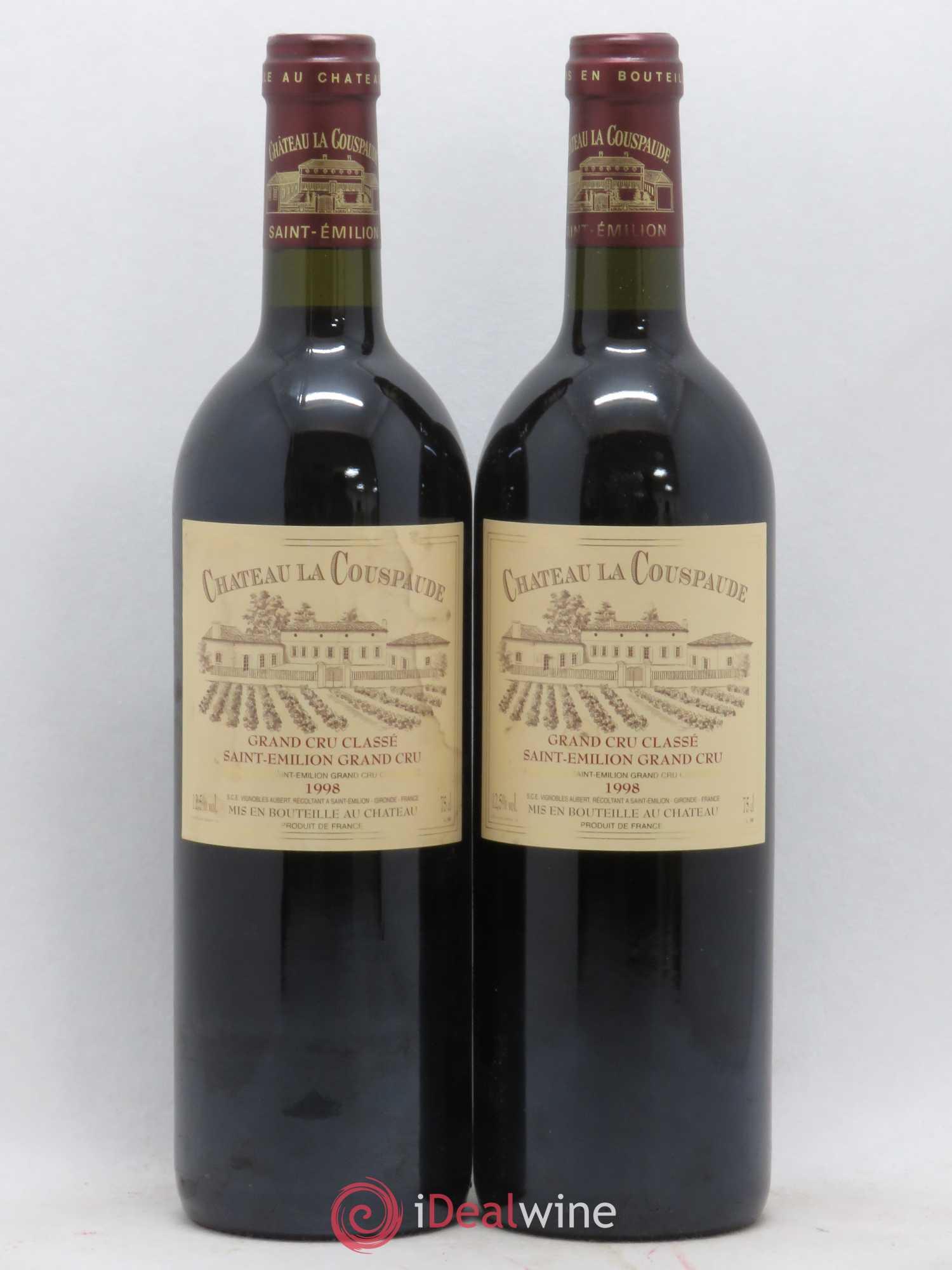 Château la Couspaude Grand Cru Classé 1998 - Lot de 2 bouteilles - 0