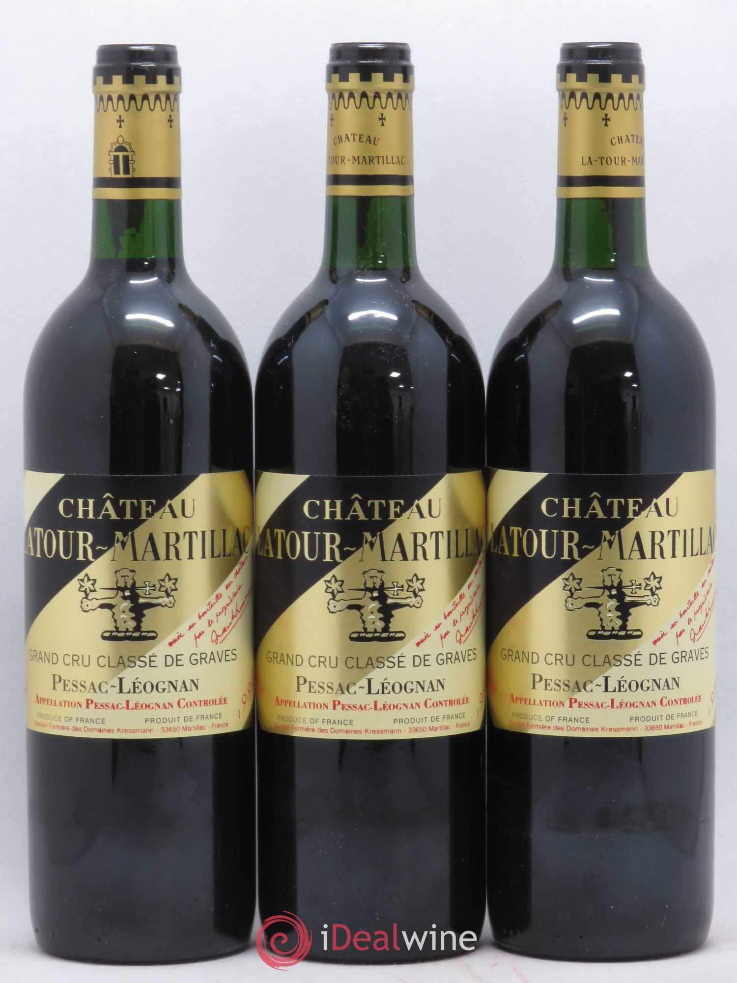 Château Latour-Martillac Cru Classé de Graves 1996 - Lot de 12 bouteilles - 1