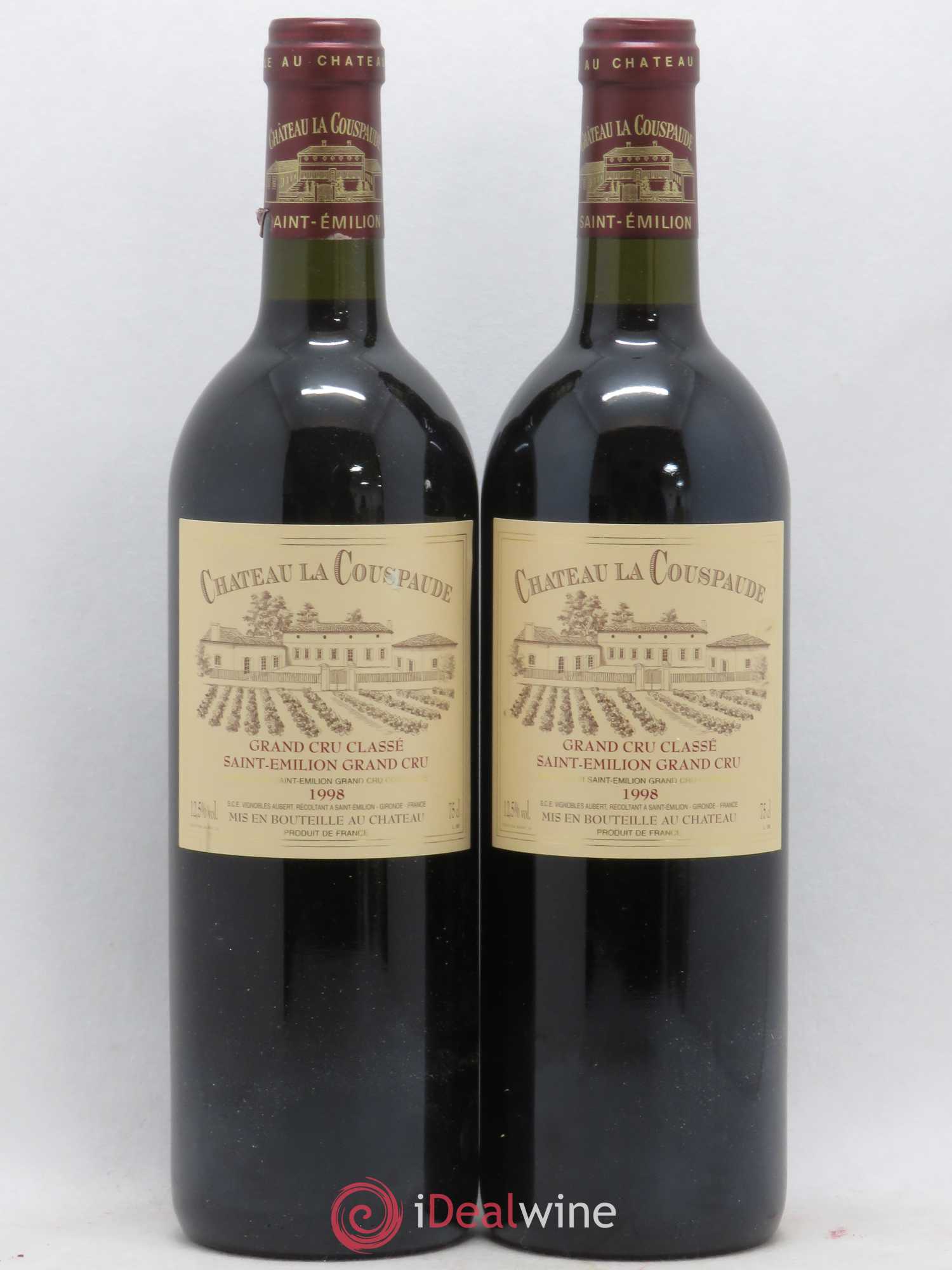 Château la Couspaude Grand Cru Classé 1998 - Lot de 2 bouteilles - 0