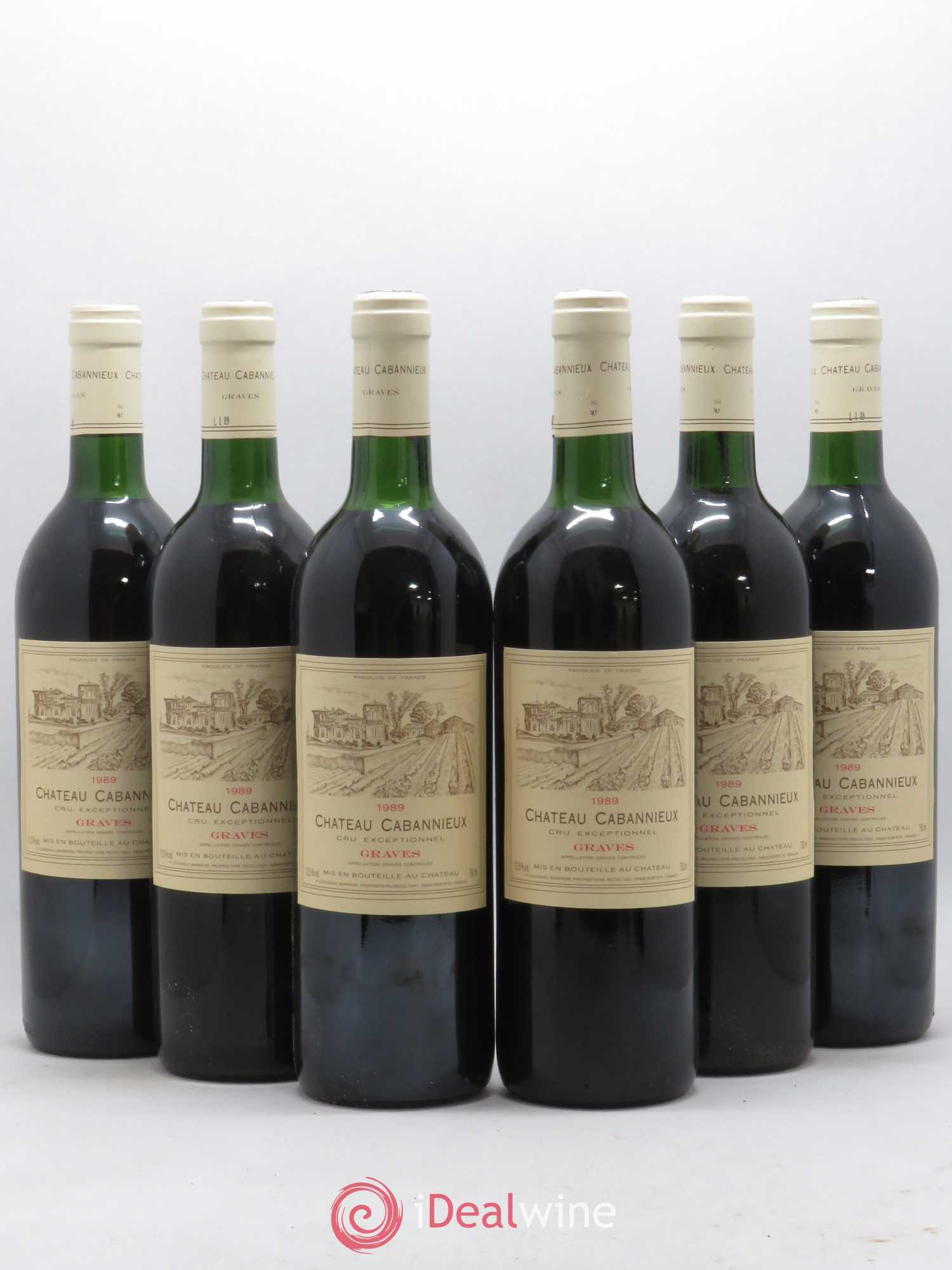 Château Cabannieux 1989 - Lot de 6 bouteilles - 0