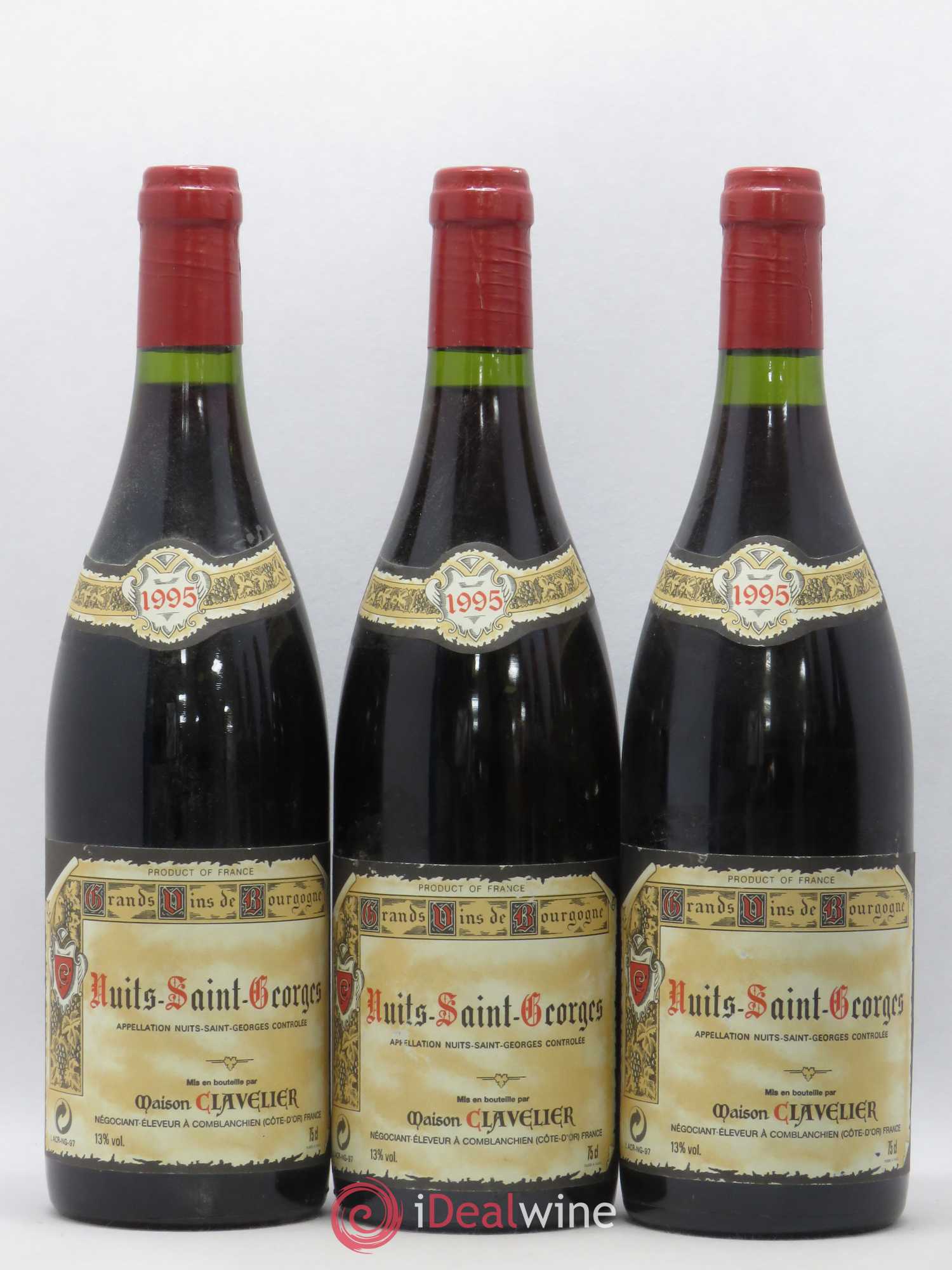 Nuits-Saint-Georges Maison Clavelier 1995 - Lot de 6 bouteilles - 1