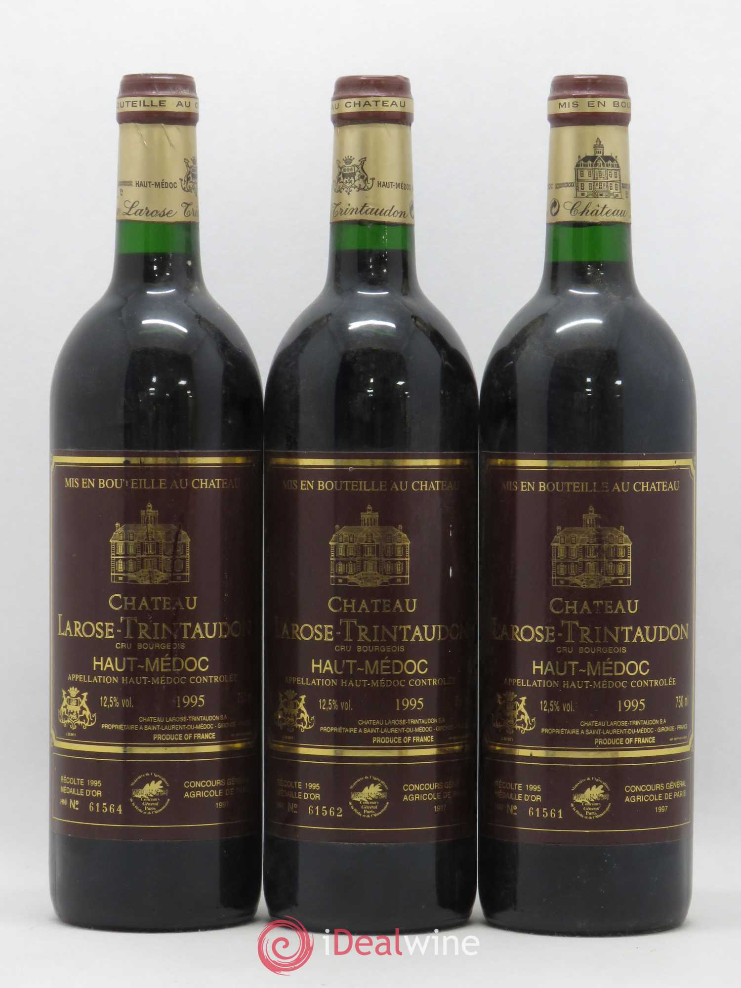 Château Larose Trintaudon Cru Bourgeois 1995 - Lot de 3 bouteilles - 0