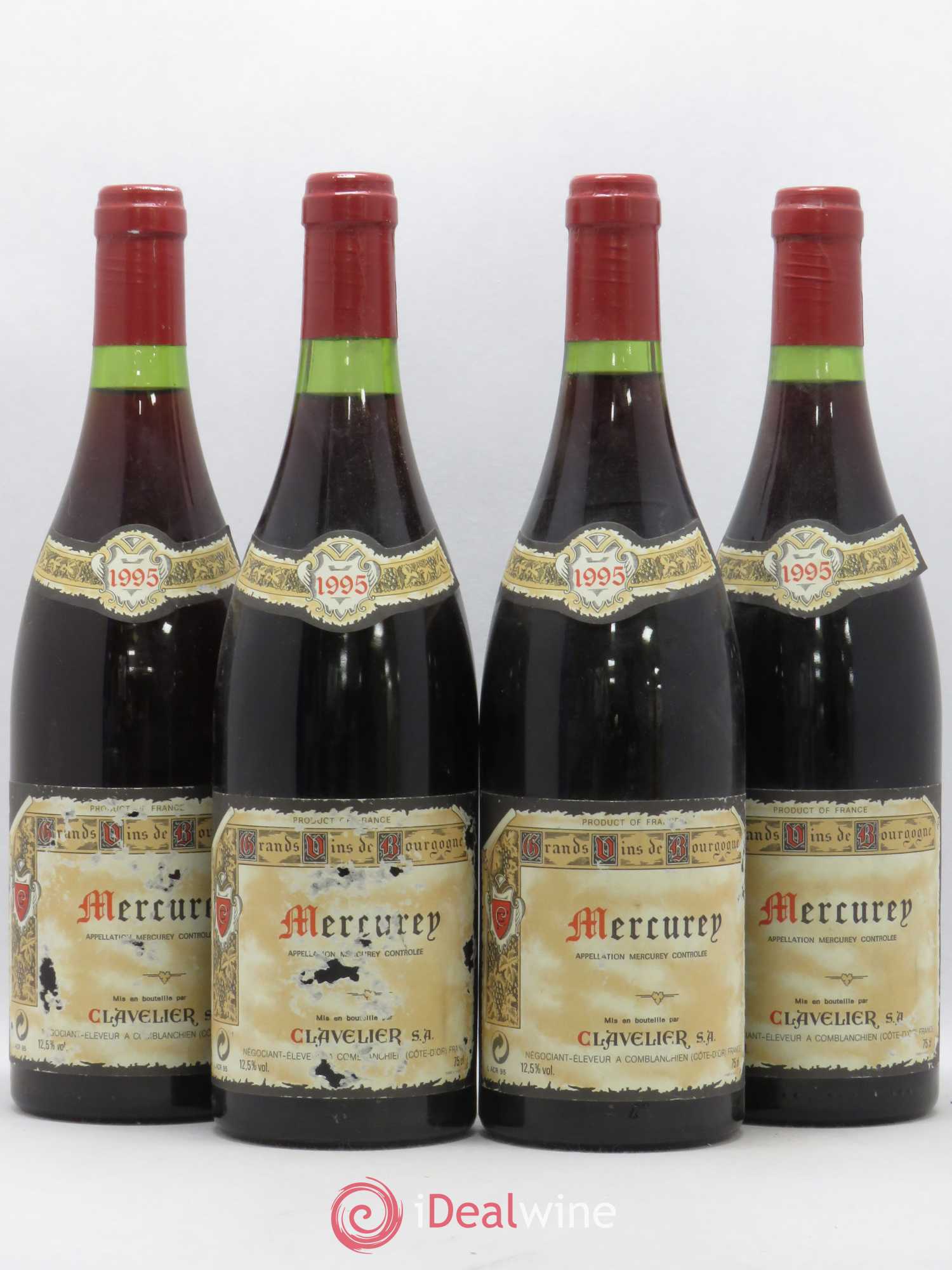 Mercurey Clavelier S.A. 1995 - Lot de 4 bouteilles - 0