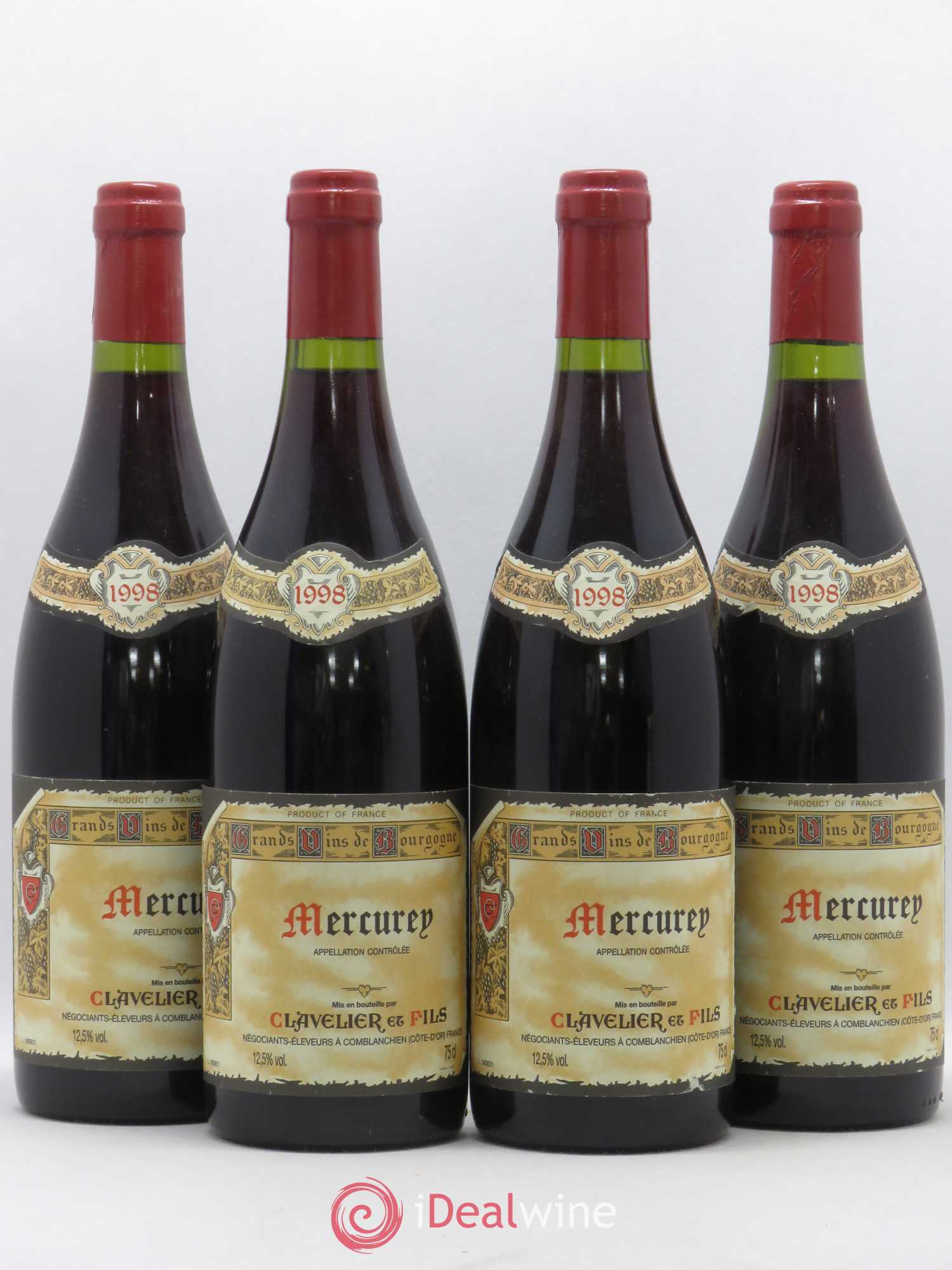 Mercurey Clavelier & Fils 1998 - Lot de 4 bouteilles - 0