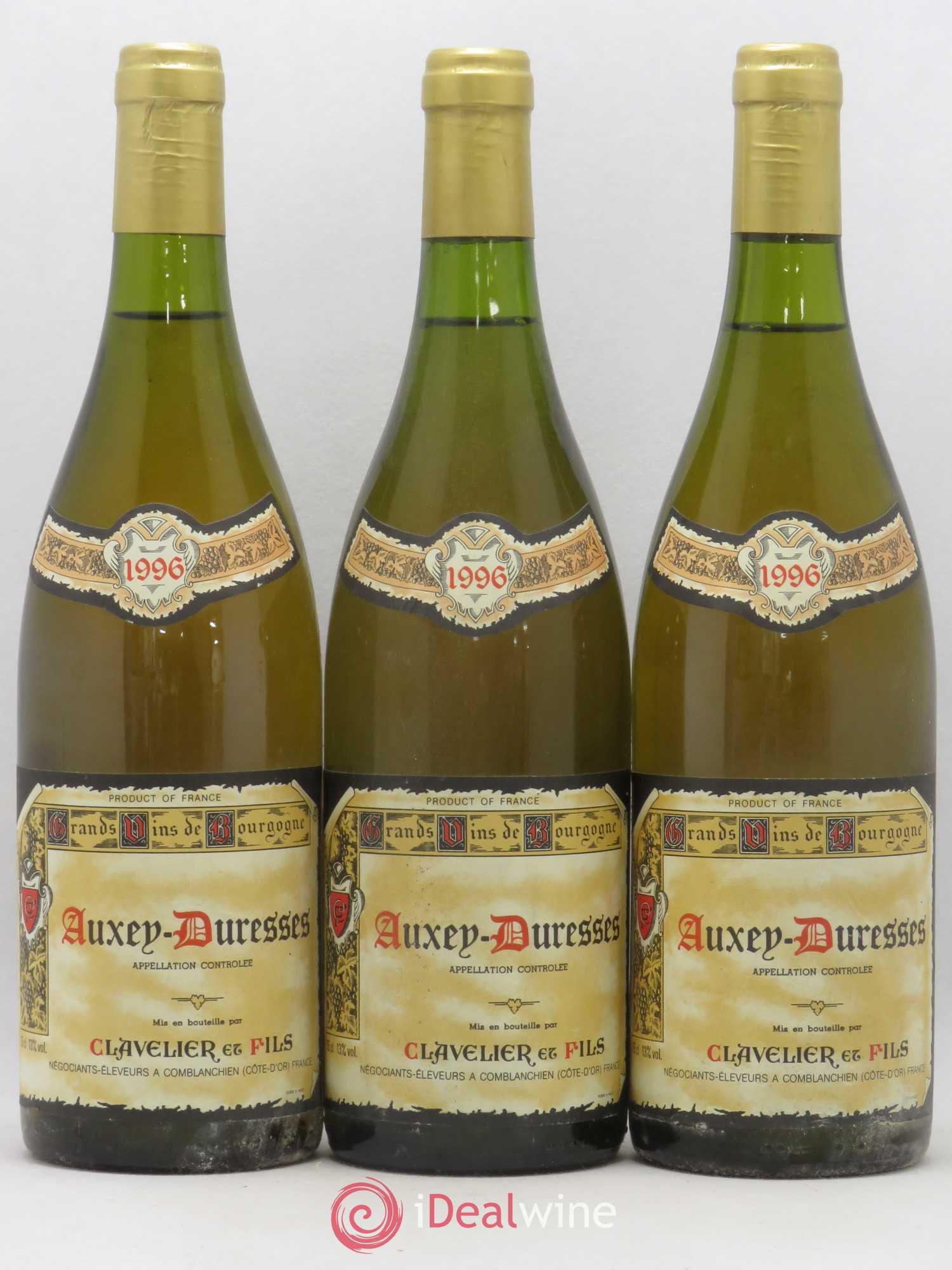 Auxey-Duresses Clavelier & Fils 1996 - Lot de 3 bouteilles - 0