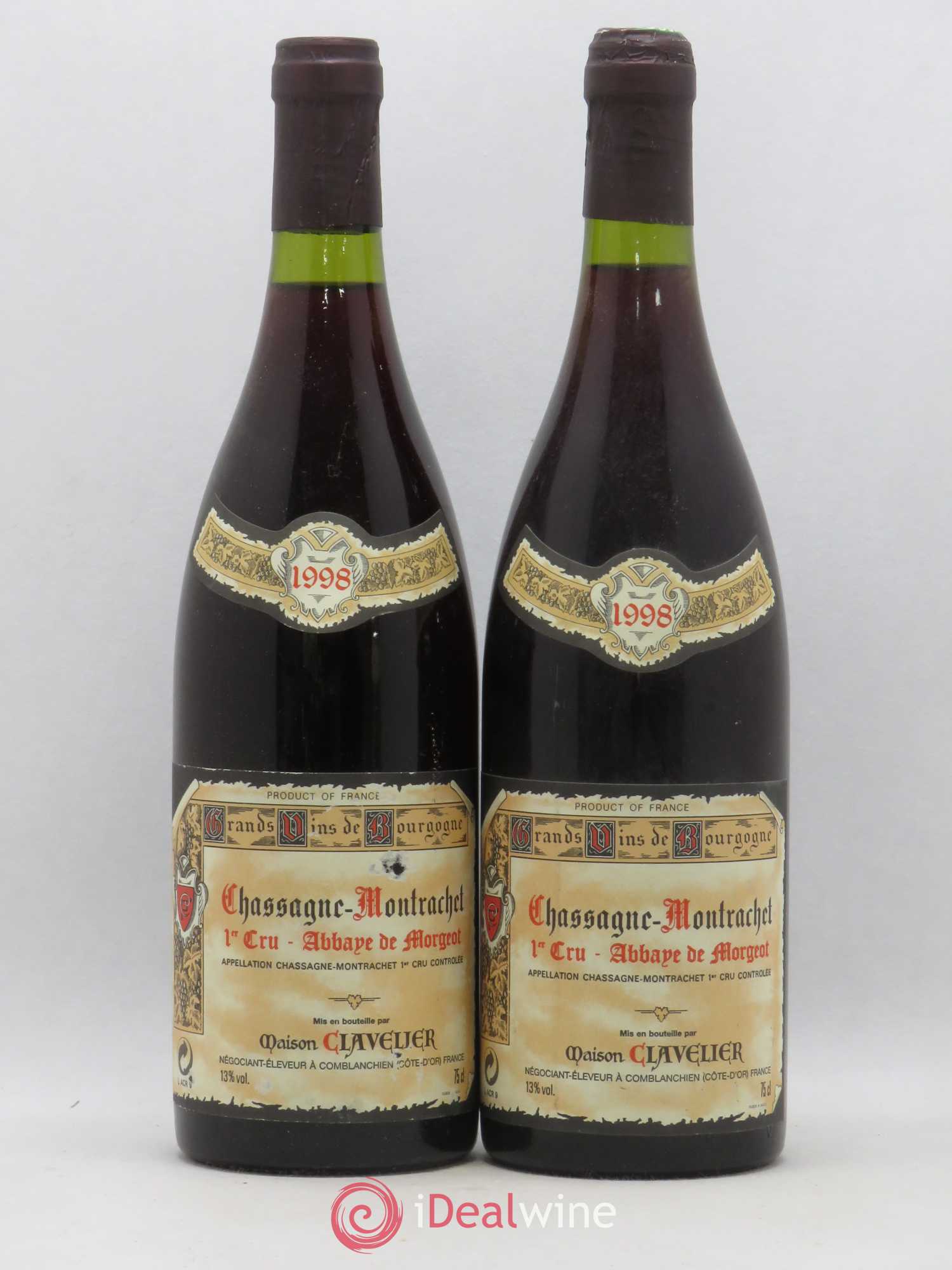 Chassagne-Montrachet 1er Cru Abbaye de Morgeot Maison Clavelier 1998 - Lotto di 2 bottiglie - 0