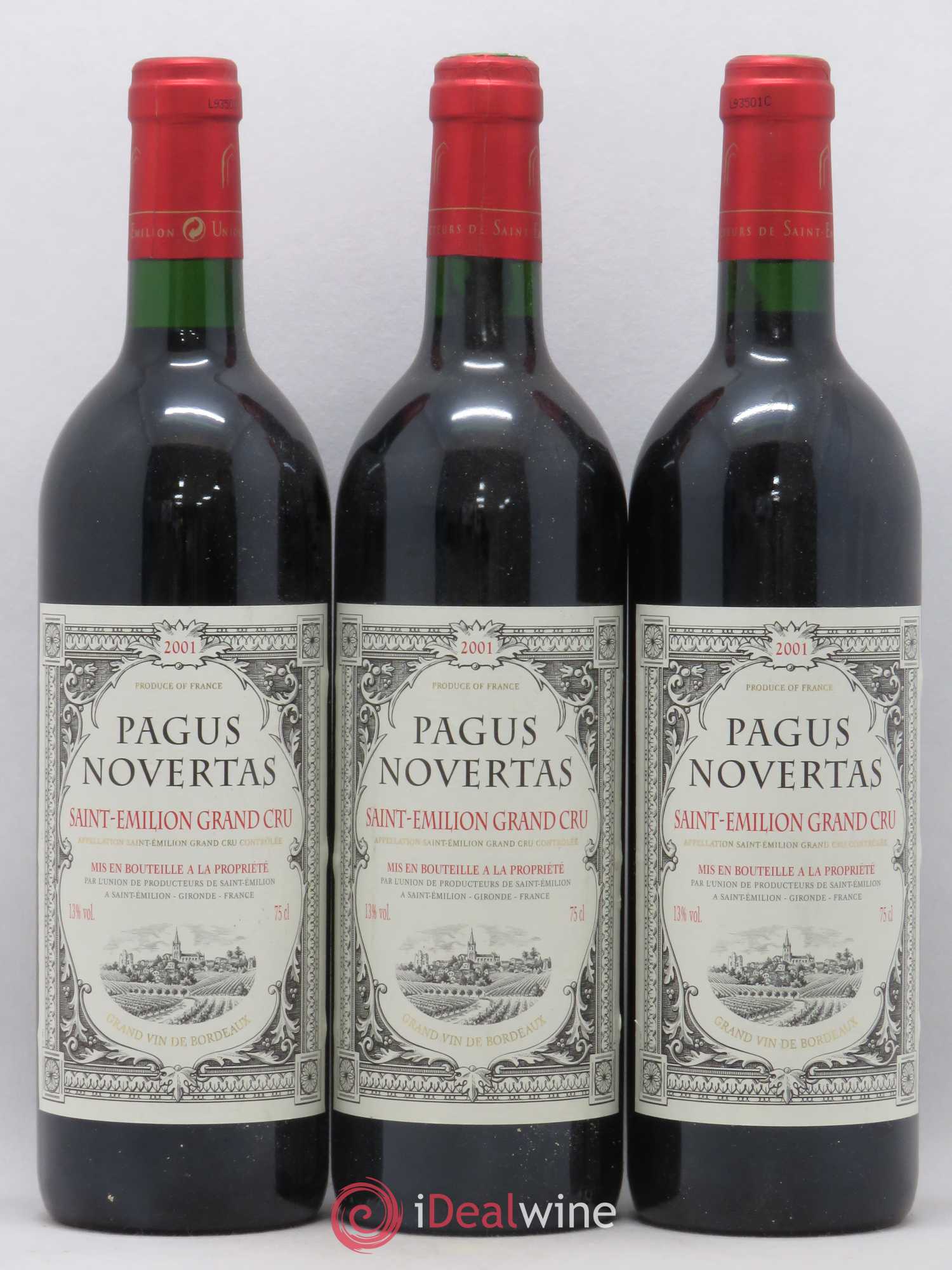 Saint-Émilion Grand Cru Pagus Novertas 2001 - Lot de 3 bouteilles - 0