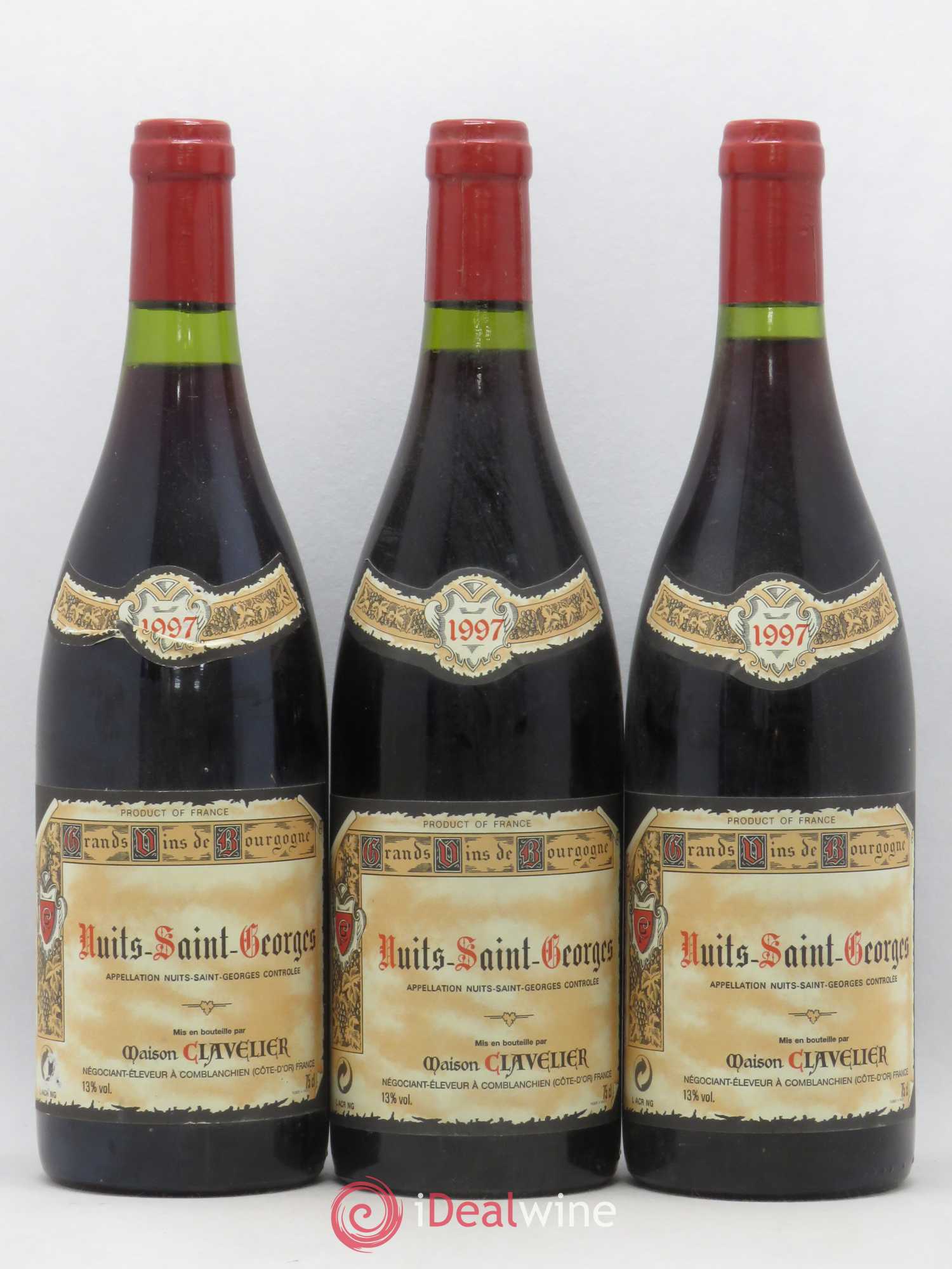Nuits-Saint-Georges Maison Clavelier 1997 - Lot de 3 bouteilles - 0