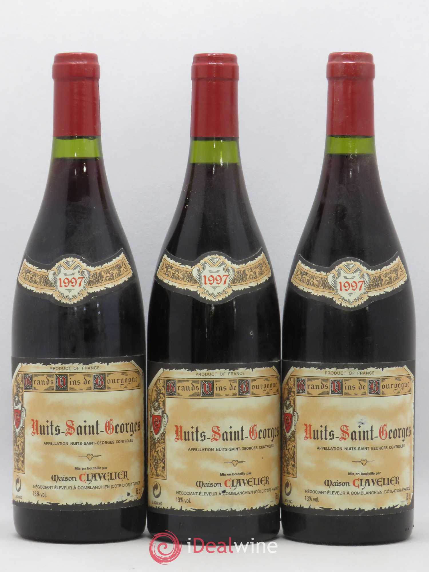 Nuits-Saint-Georges Maison Clavelier 1997 - Lot de 3 bouteilles - 0