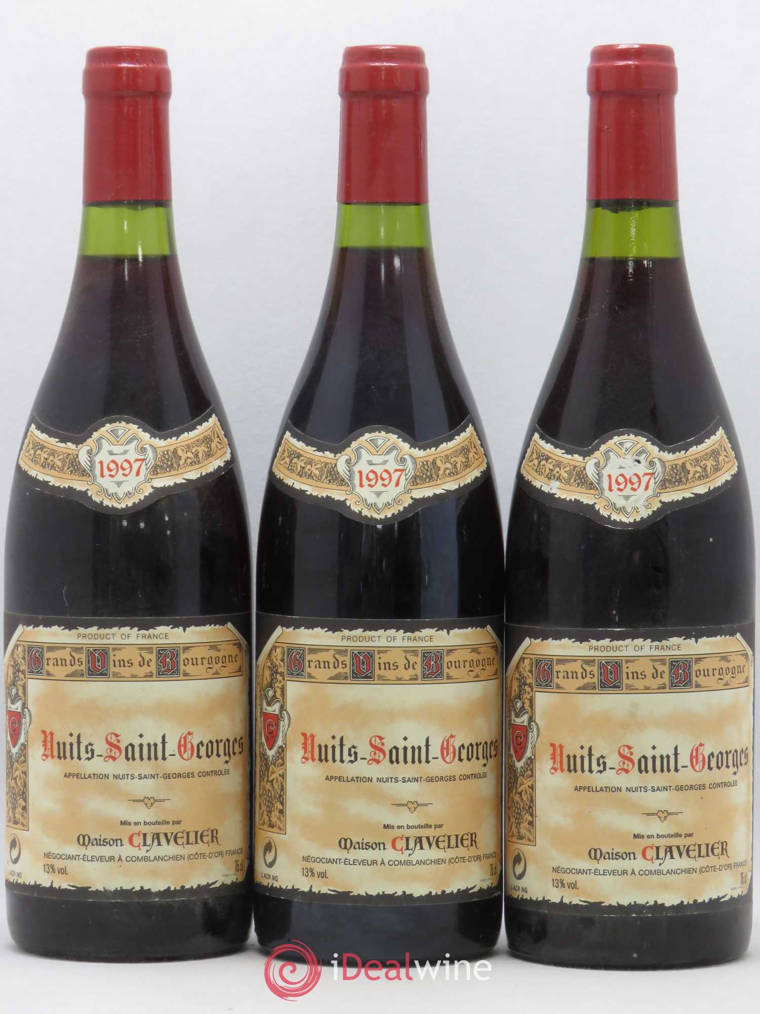 Nuits-Saint-Georges Maison Clavelier 1997 - Lot de 3 bouteilles - 0