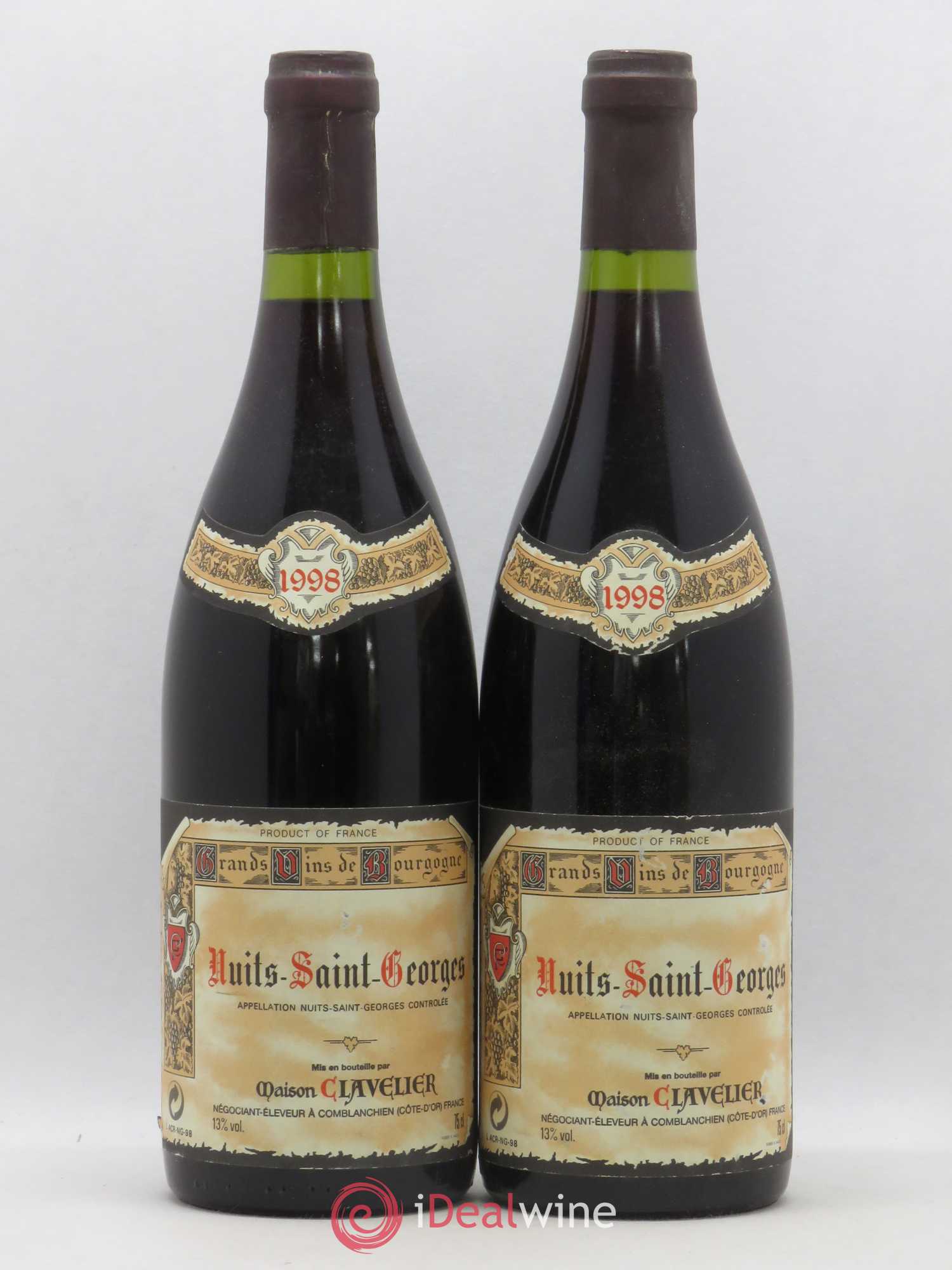 Nuits-Saint-Georges Maison Clavelier 1998 - Lot de 2 bouteilles - 0
