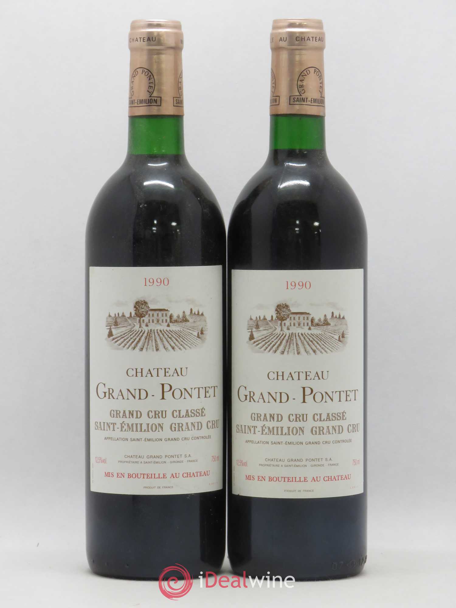 Château Grand Pontet Grand Cru Classé 1990 - Lot de 2 bouteilles - 0