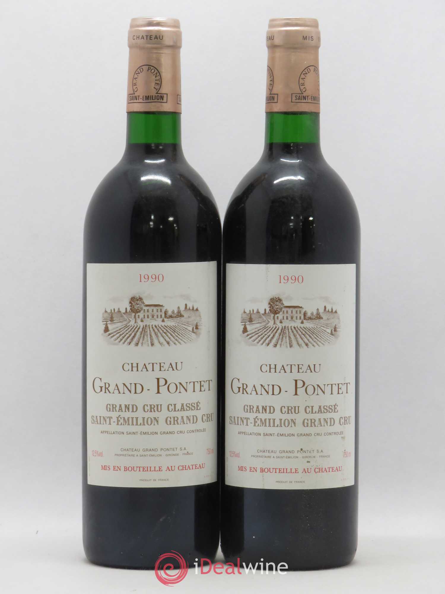 Château Grand Pontet Grand Cru Classé 1990 - Lot de 2 bouteilles - 0