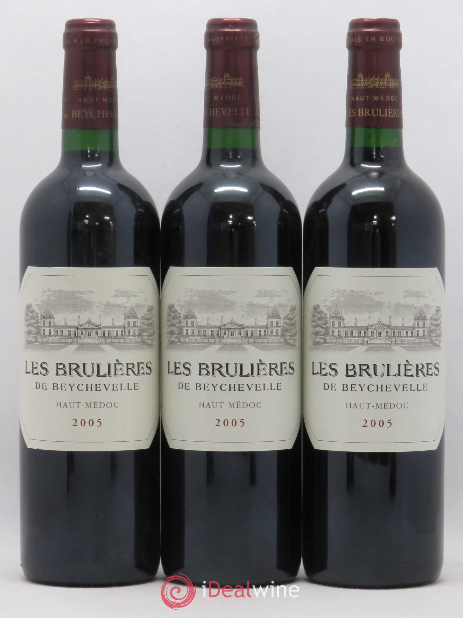 Haut Médoc Les Brulières de Beychevelle 2005 - Posten von 3 Flaschen - 0