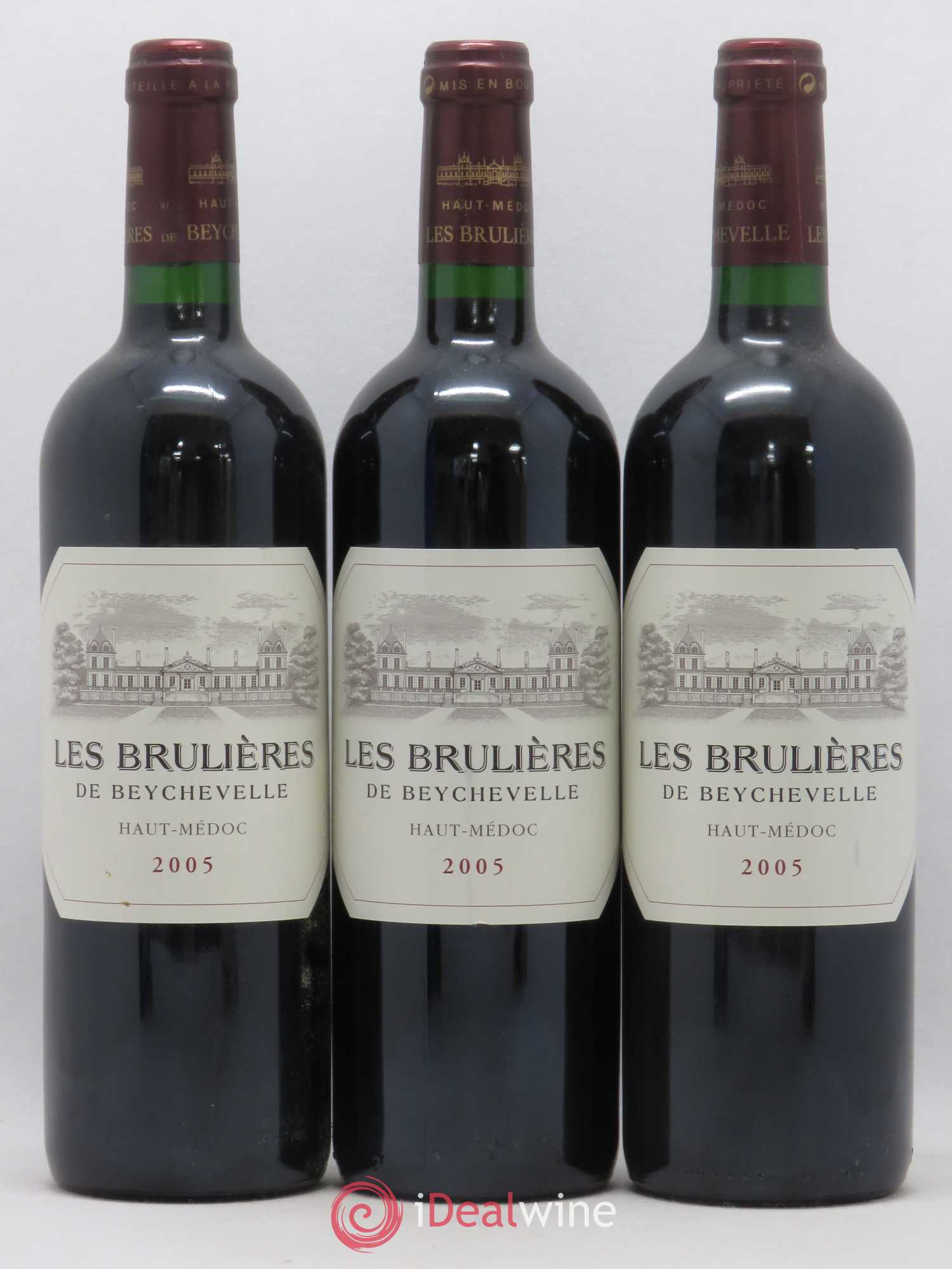 Haut Médoc Les Brulières de Beychevelle 2005 - Posten von 3 Flaschen - 0