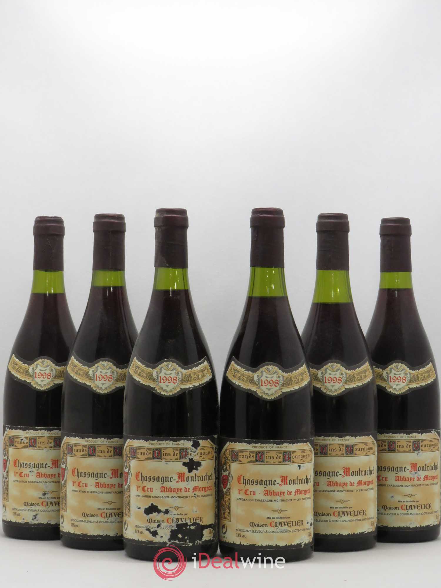 Chassagne-Montrachet 1er Cru Abbaye de Morgeot Clavelier 1998 - Lot de 6 bouteilles - 0