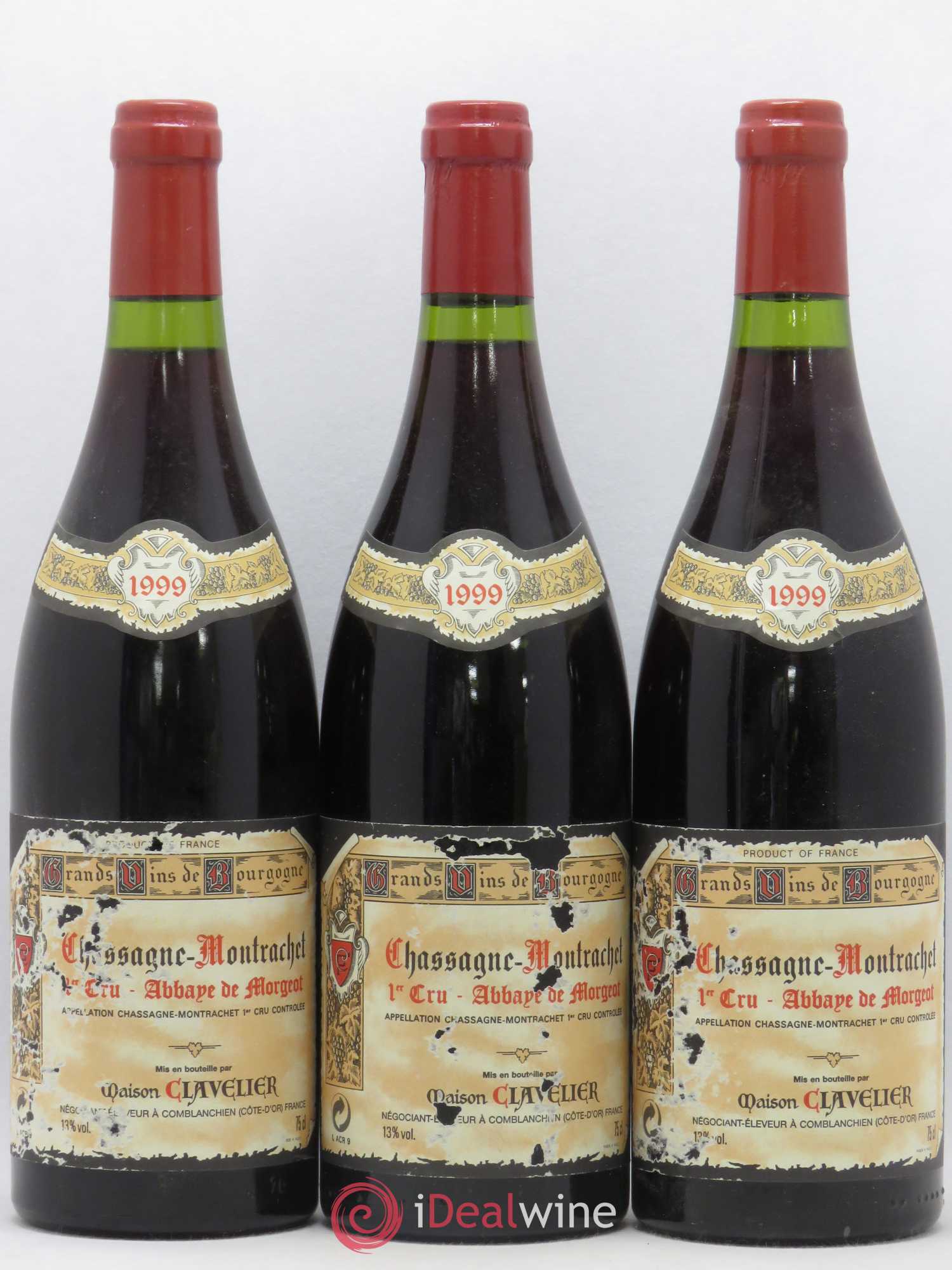 Chassagne-Montrachet 1er Cru Abbaye de Morgeot Maison Clavelier 1999 - Lotto di 3 bottiglie - 0