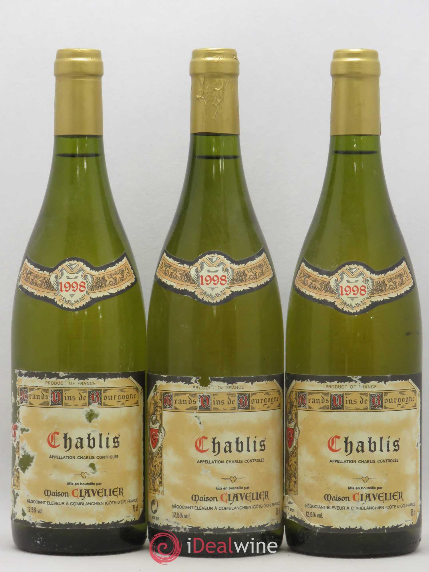 Chablis Maison Clavelier 1998 - Posten von 3 Flaschen - 0
