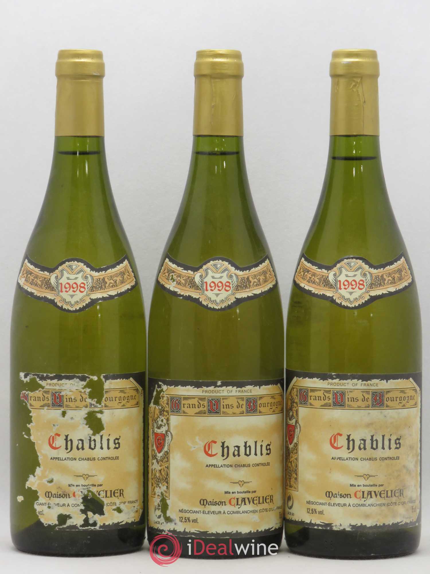 Chablis Maison Clavelier 1998 - Posten von 3 Flaschen - 0