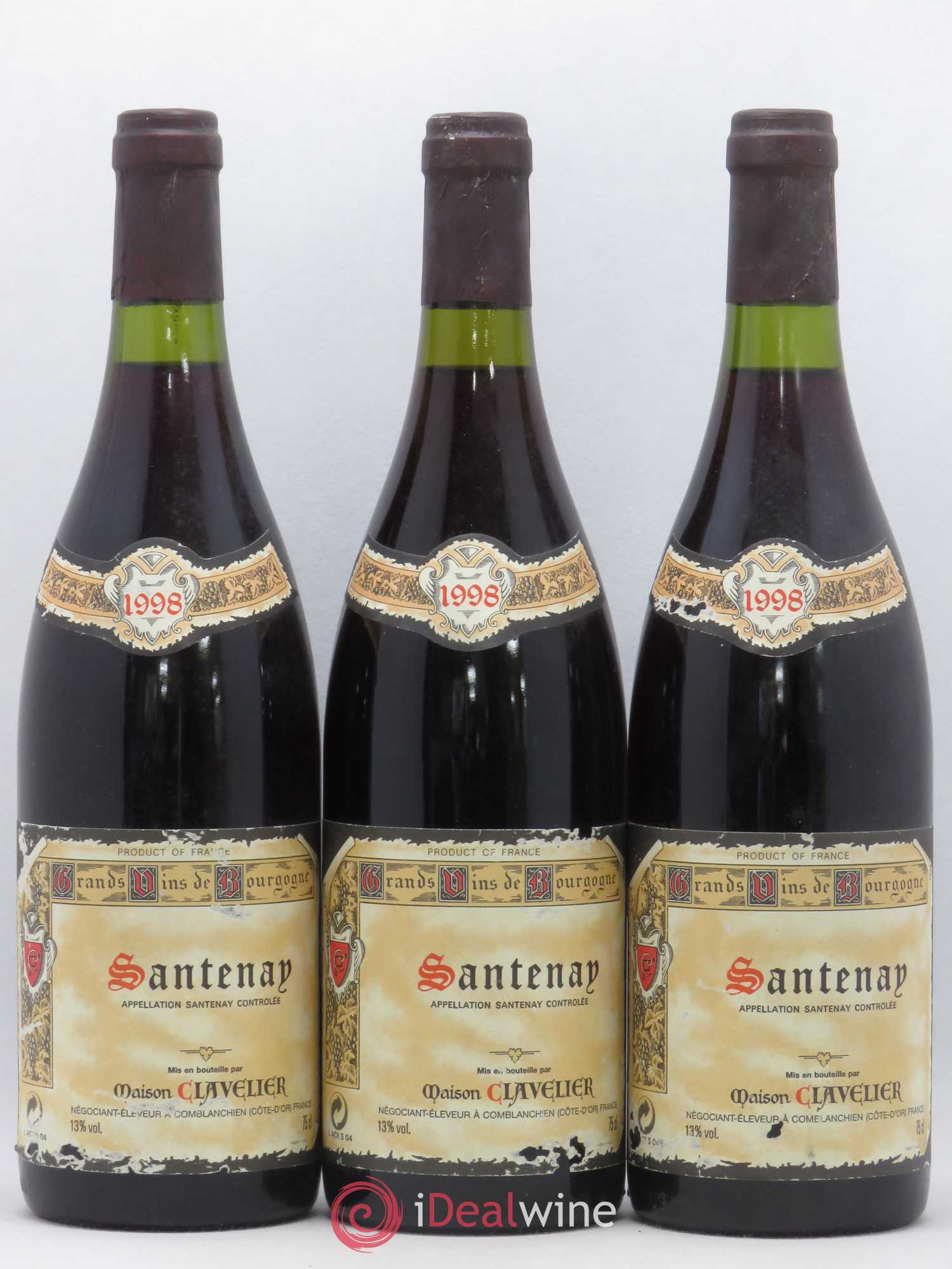 Santenay Maison Clavelier 1998 - Posten von 3 Flaschen - 0
