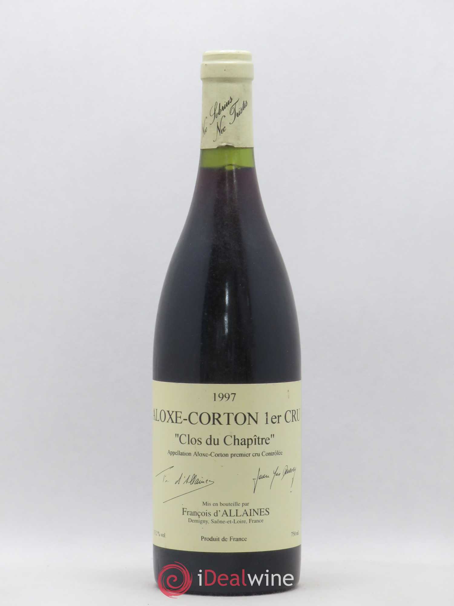Aloxe-Corton 1er Cru Clos du Chapitre Francois d'Allaines 1997 - Posten von 1 Flasche - 0