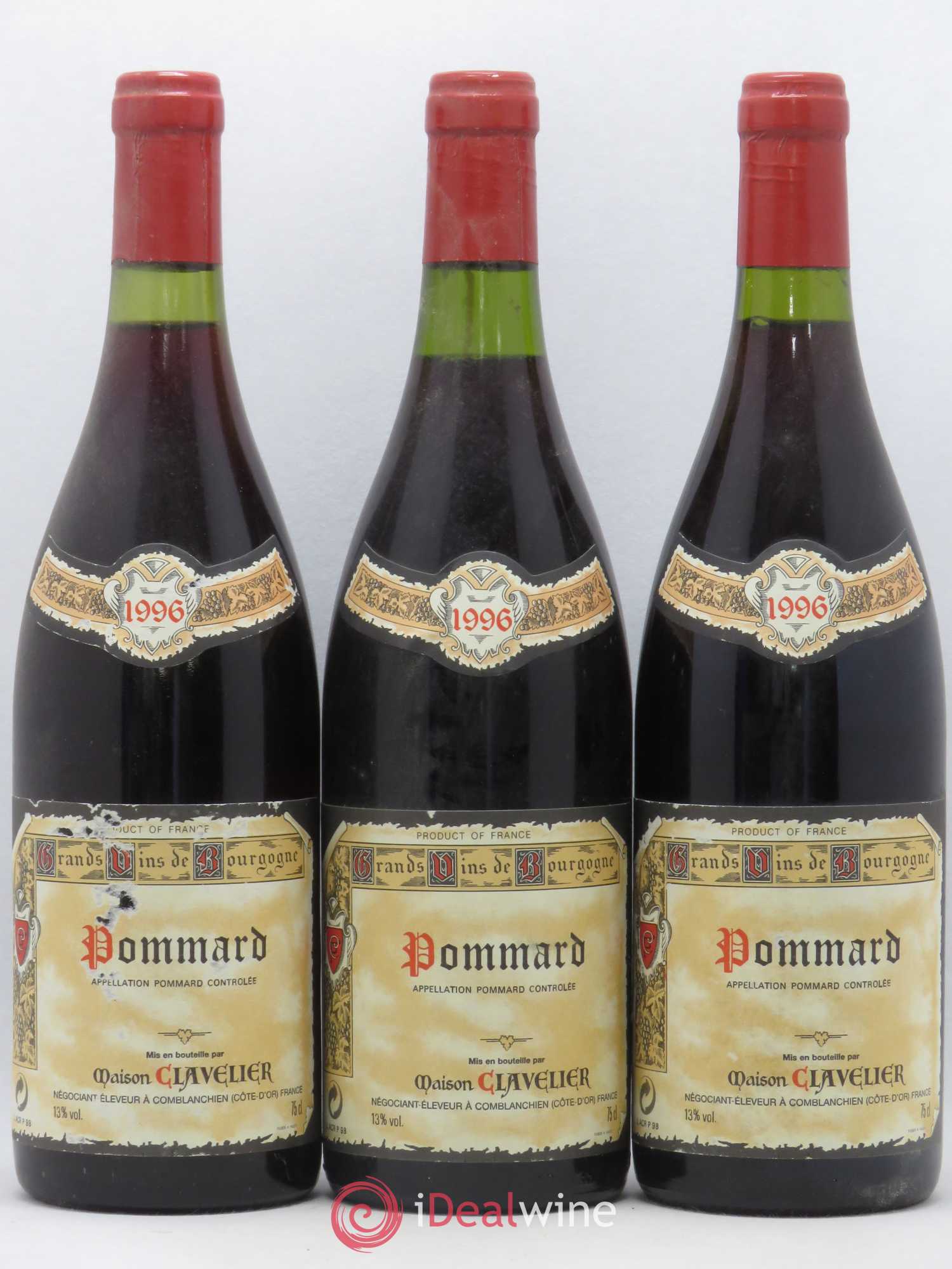 Pommard Clavelier 1996 - Lot de 3 bouteilles - 0