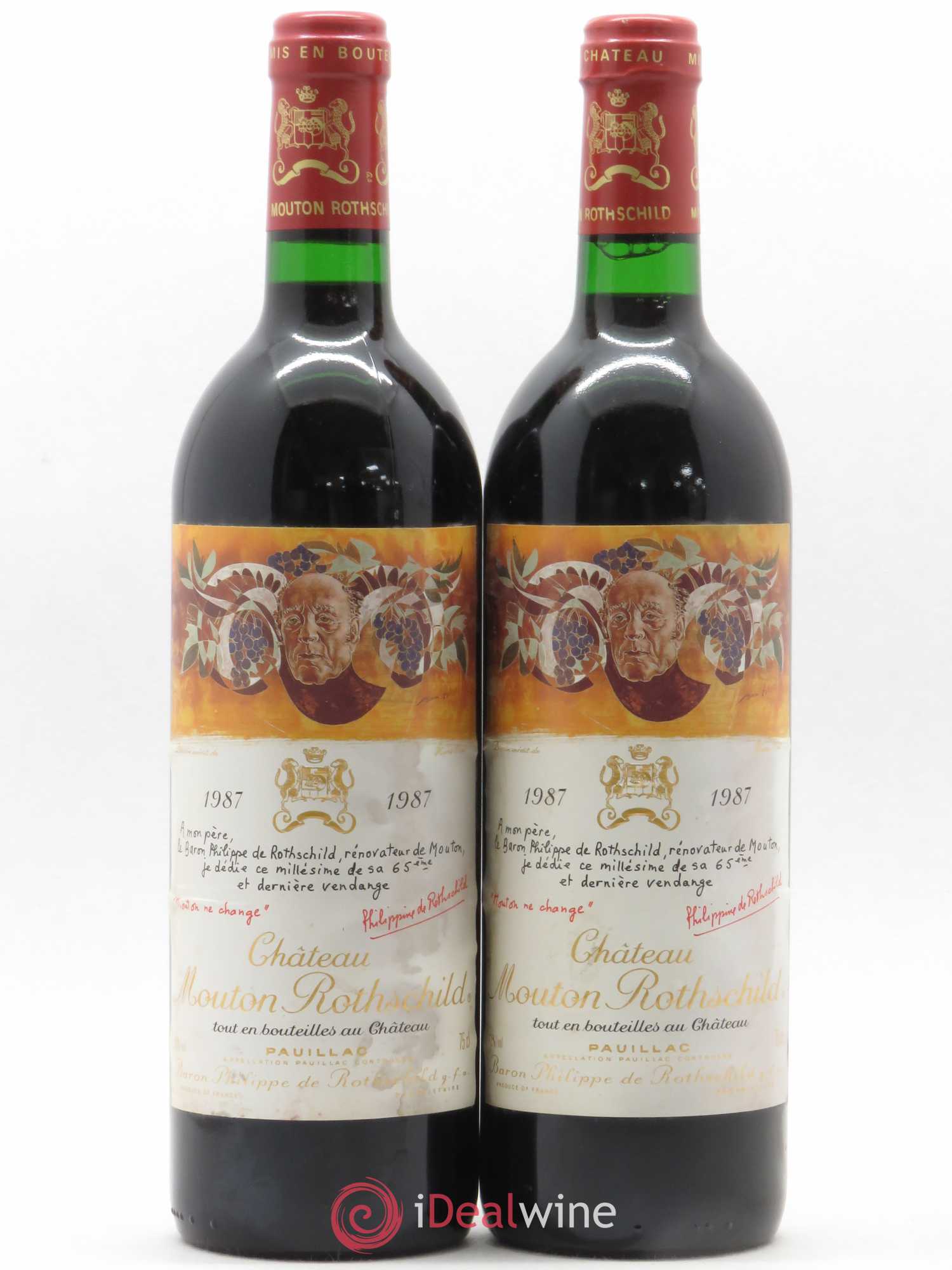 Château Mouton Rothschild 1er Grand Cru Classé 1987 - Lot de 2 bouteilles - 0