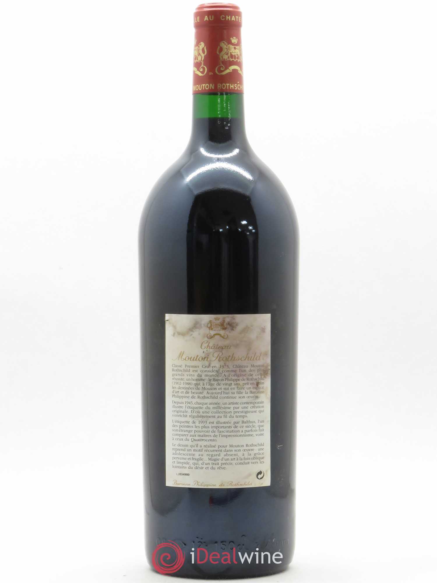 Château Mouton Rothschild 1er Grand Cru Classé 1993 - Lot de 1 magnum - 1