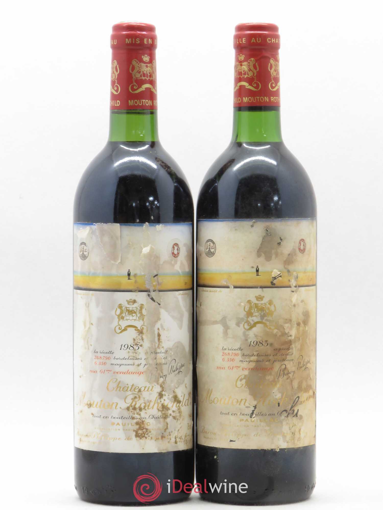 Château Mouton Rothschild 1er Grand Cru Classé 1983 - Lot de 2 bouteilles - 0