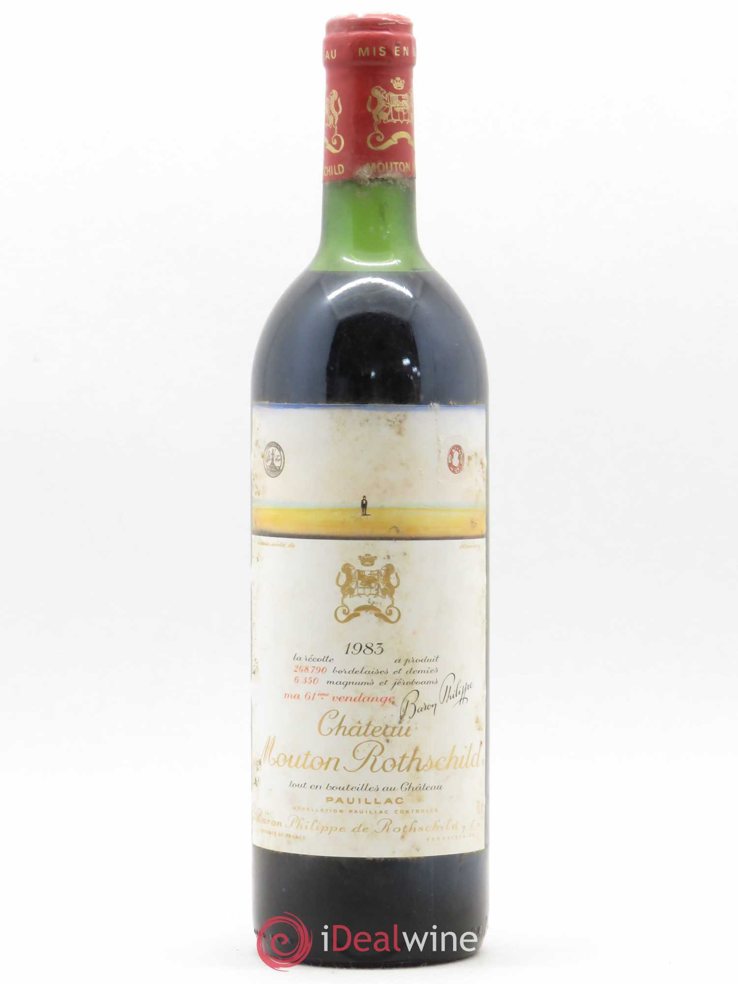 Château Mouton Rothschild 1er Grand Cru Classé 1983 - Lot de 1 bouteille - 0
