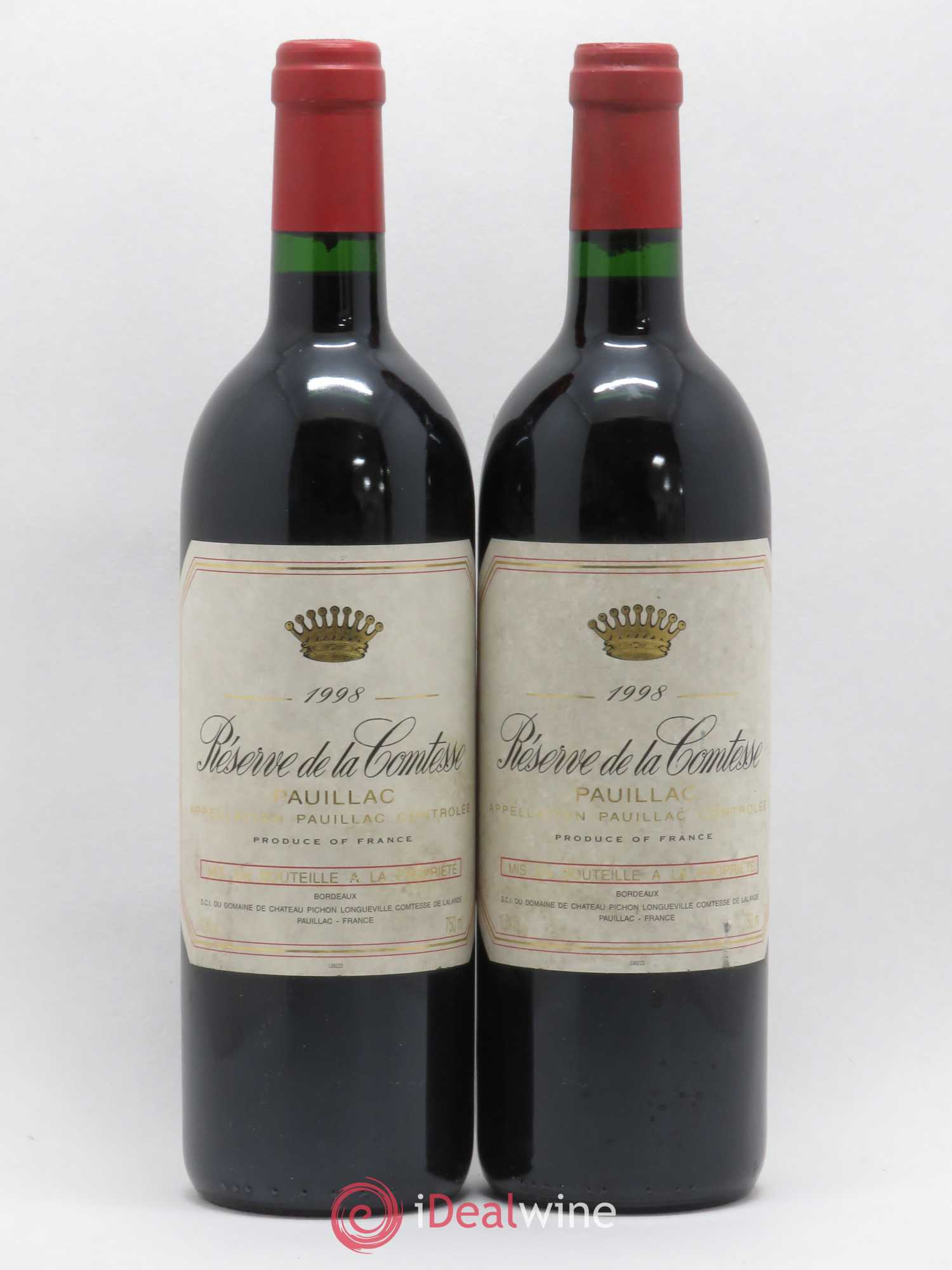 Réserve de la Comtesse Second Vin 1998 - Lot de 2 bouteilles - 0