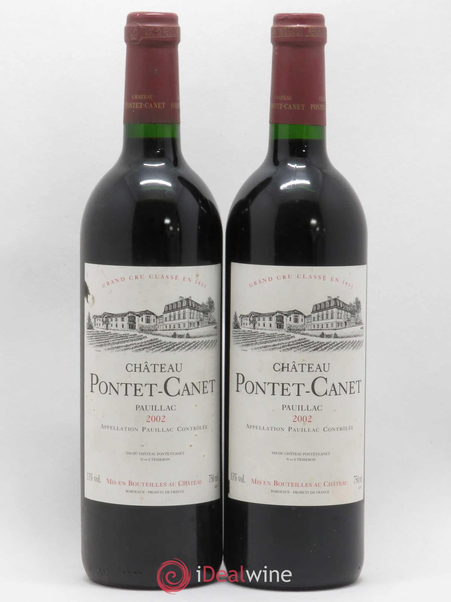 Château Pontet Canet 5ème Grand Cru Classé 2002 - Lot de 2 bouteilles - 0