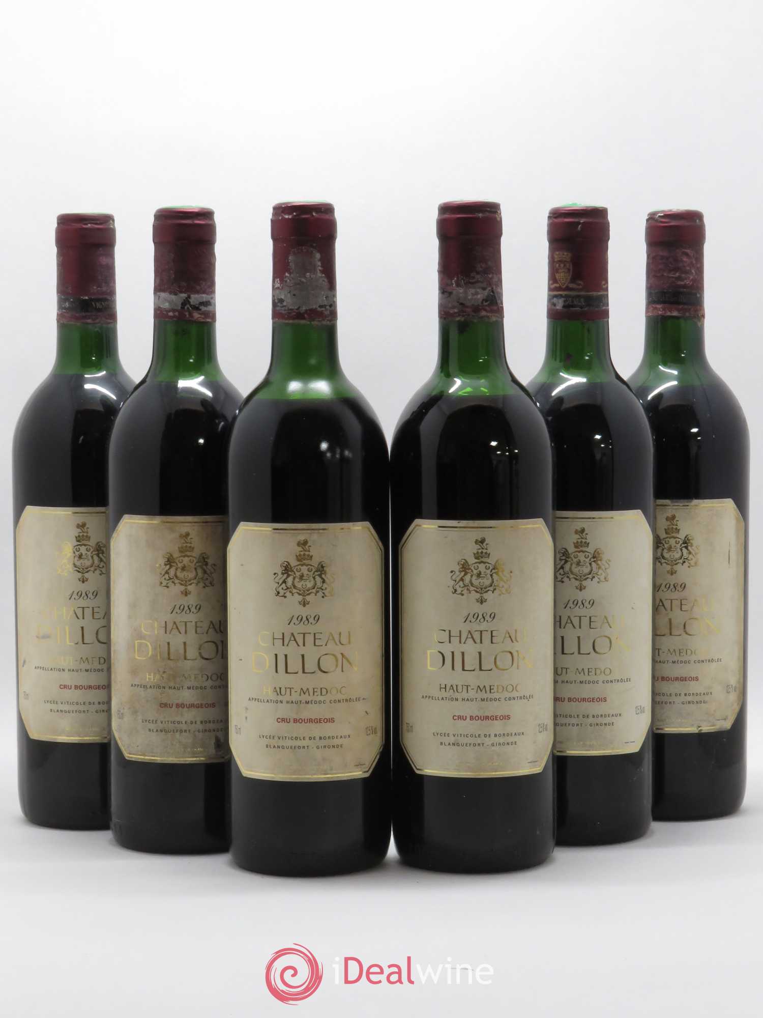 Château Dillon Cru Bourgeois 1989 - Lot de 6 bouteilles - 0