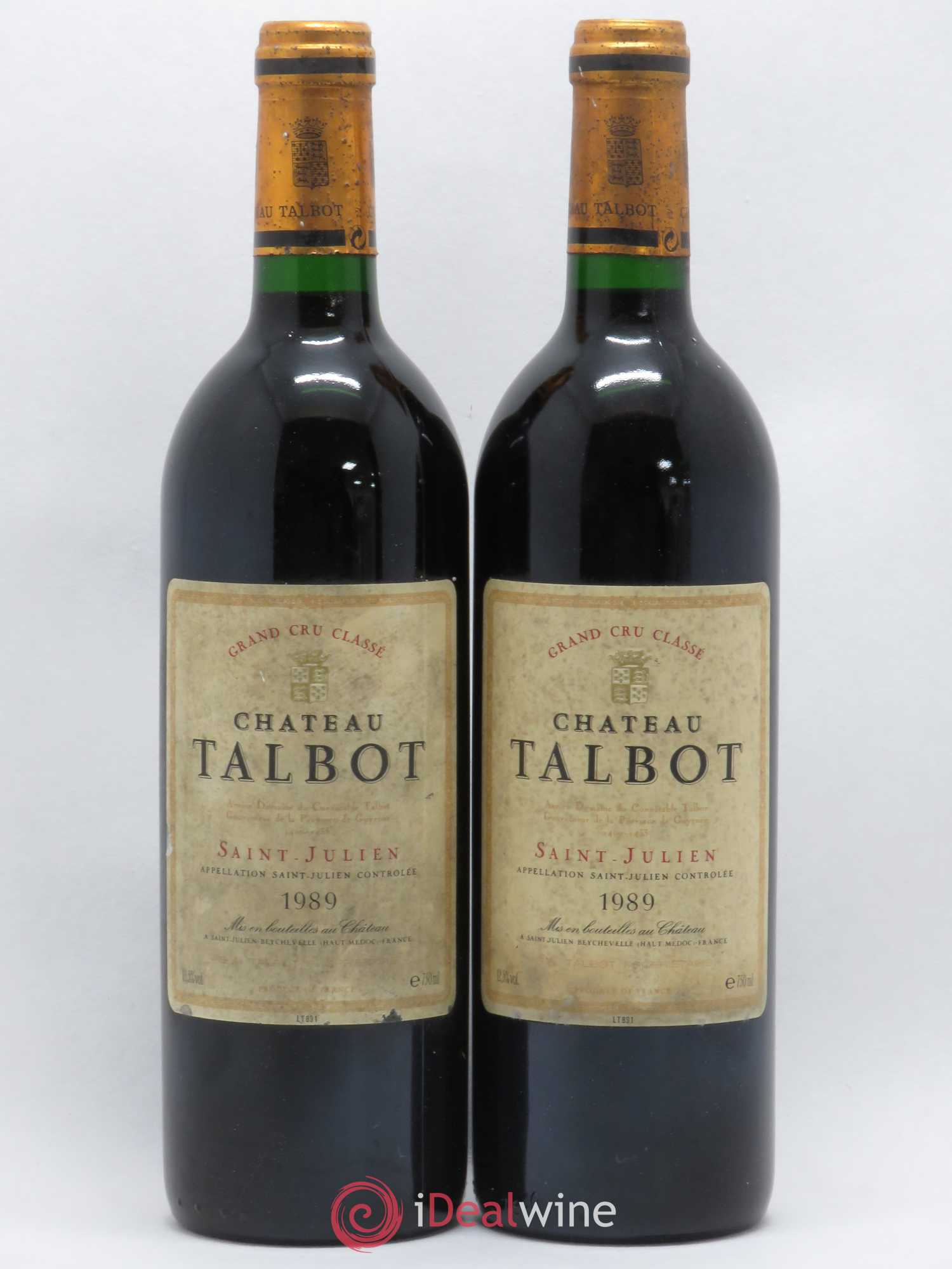 Château Talbot 4ème Grand Cru Classé 1989 - Lot de 2 bouteilles - 0