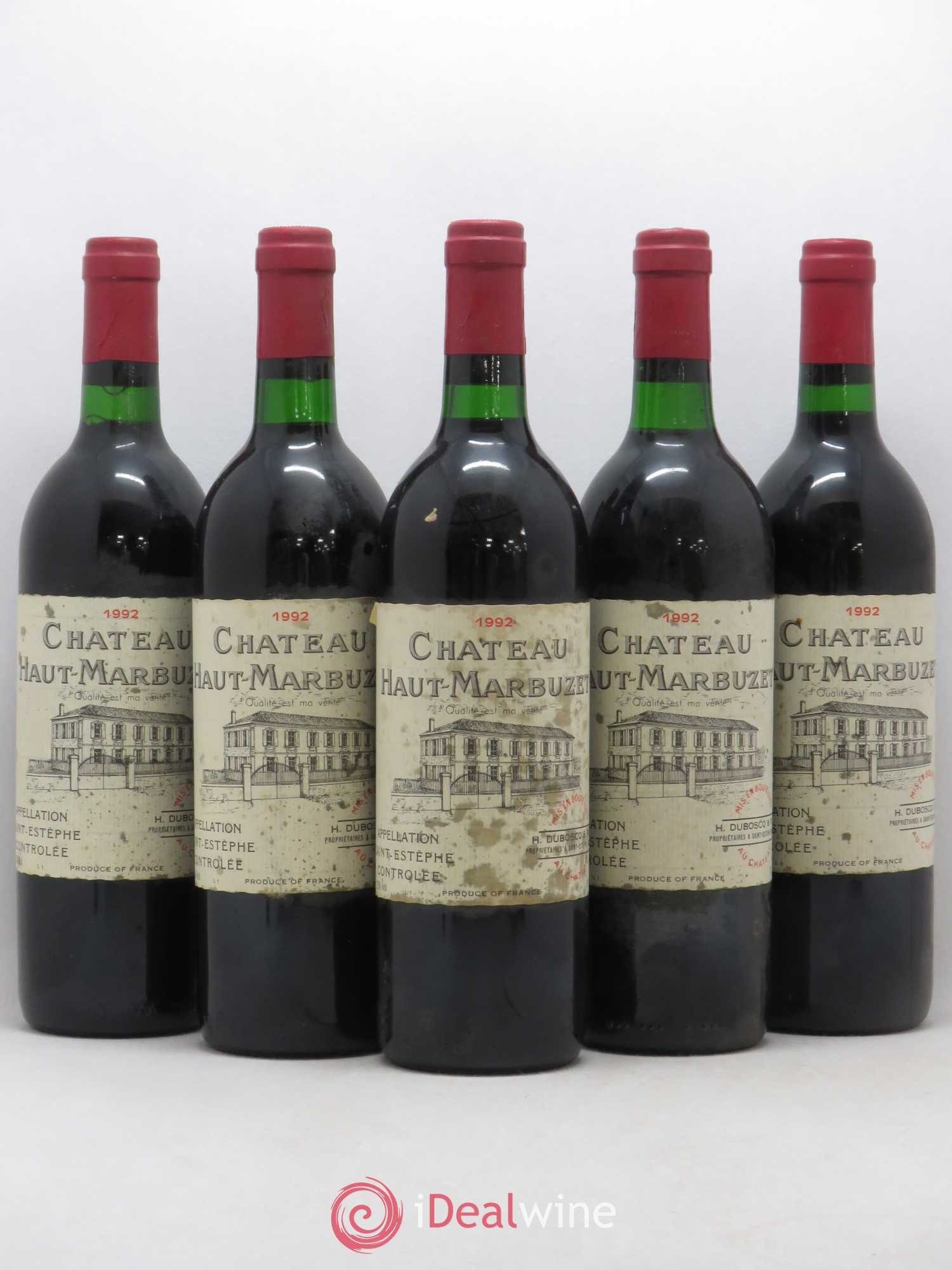 Château Haut Marbuzet 1992 - Lot de 5 bouteilles - 0