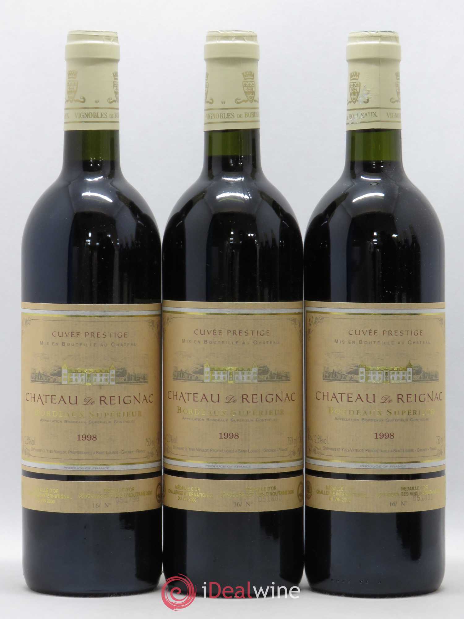 Château de Reignac Second Vin Cuvée Prestige 1998 - Lot de 6 bouteilles - 1