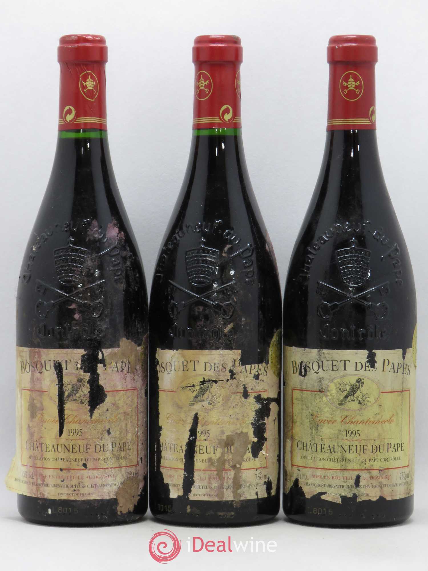 Châteauneuf-du-Pape Bosquet des Papes Famille Boiron Cuvée Chantemerle (sans prix de réserve) 1995 - Lotto di 3 bottiglie - 0