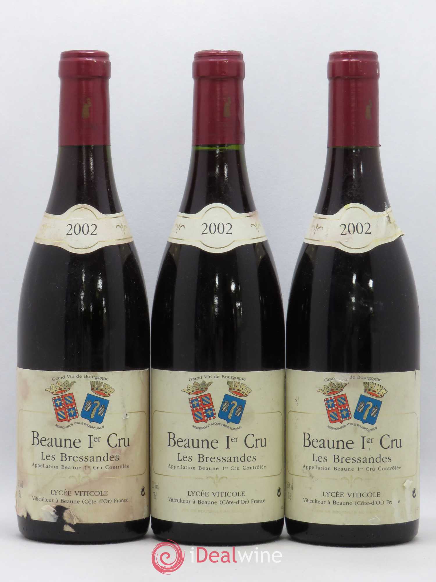 Beaune 1er Cru Les Bressandes Lycée viticole 2002 - Posten von 3 Flaschen - 0