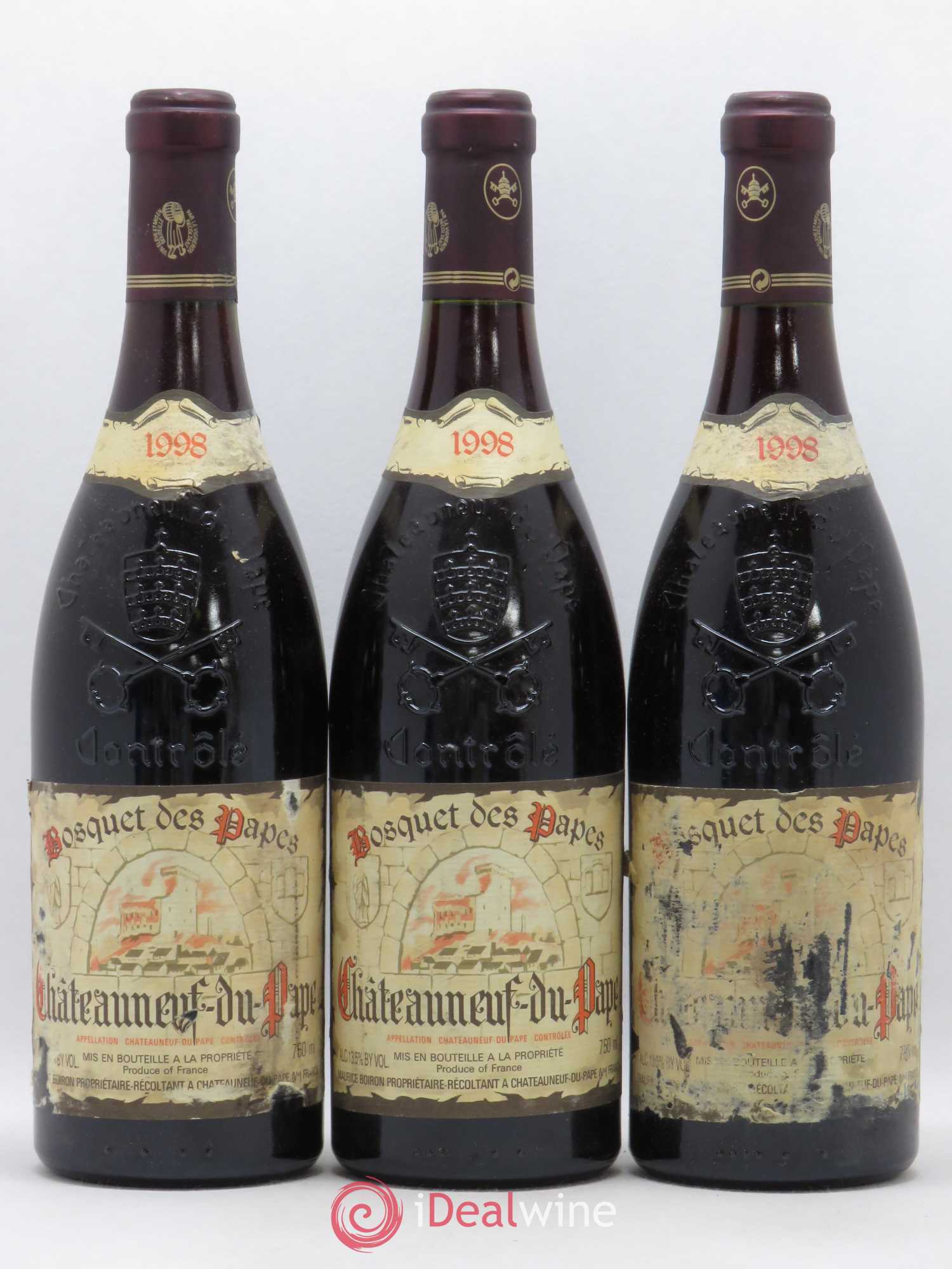 Châteauneuf-du-Pape Bosquet des Papes Famille Boiron 1998 - Lot de 3 bouteilles - 0
