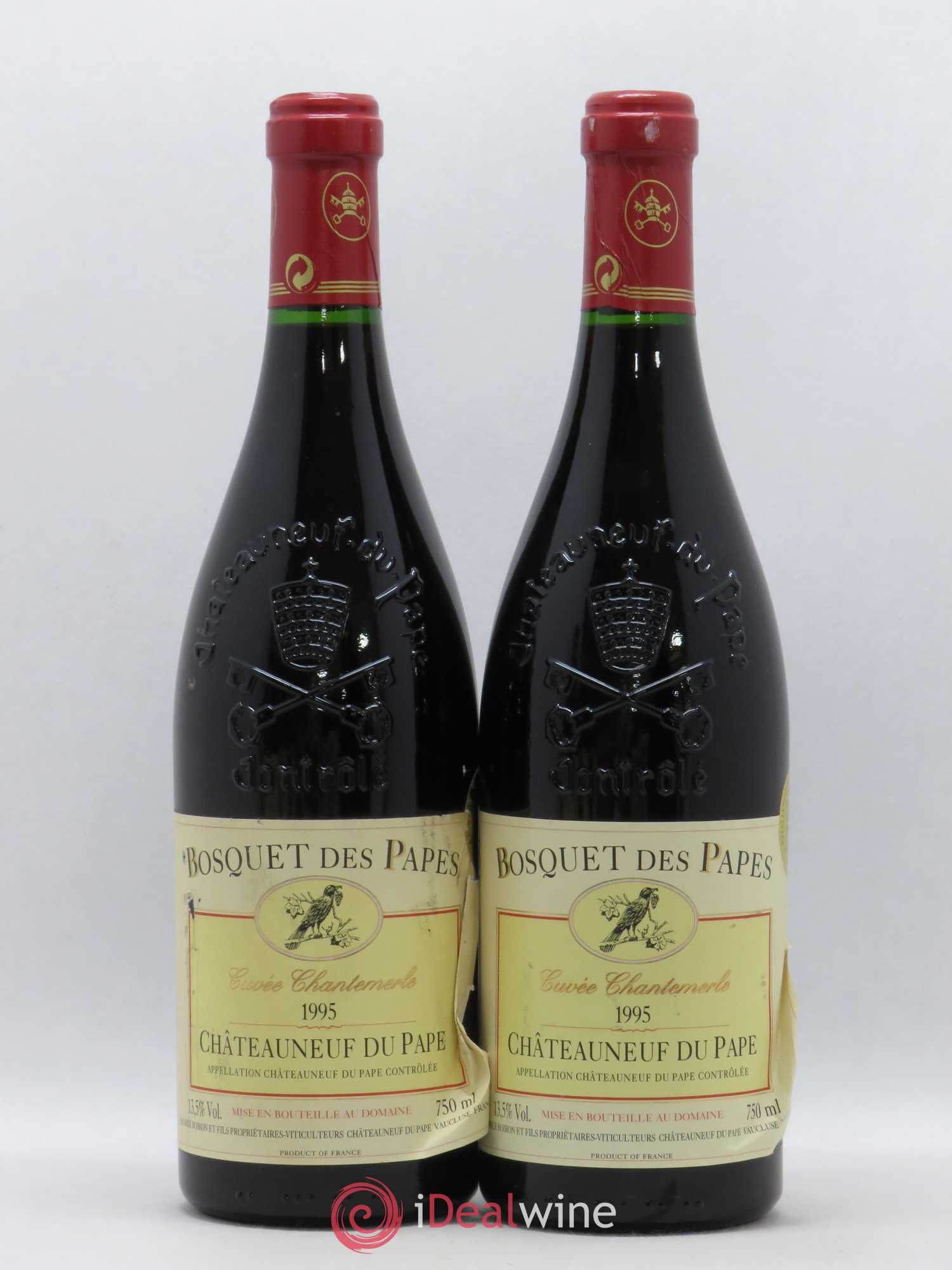 Châteauneuf-du-Pape Bosquet des Papes Famille Boiron Cuvée Chantemerle (sans prix de réserve) 1995 - Lotto di 2 bottiglie - 0