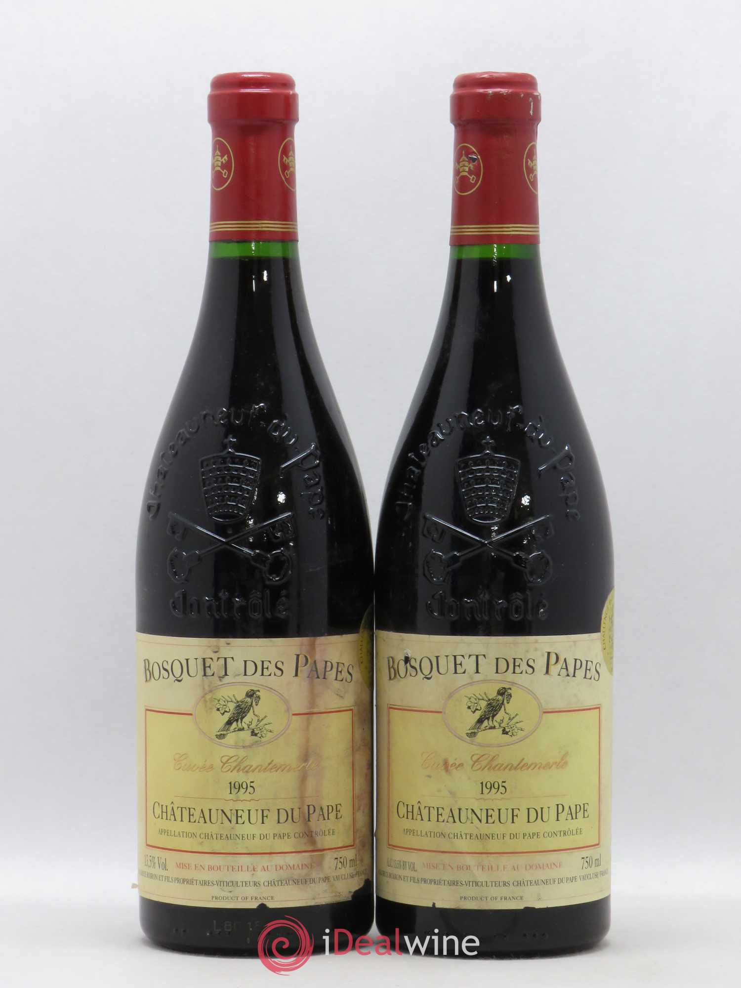 Châteauneuf-du-Pape Bosquet des Papes Famille Boiron Cuvée Chantemerle 1995 - Lot de 2 bouteilles - 0