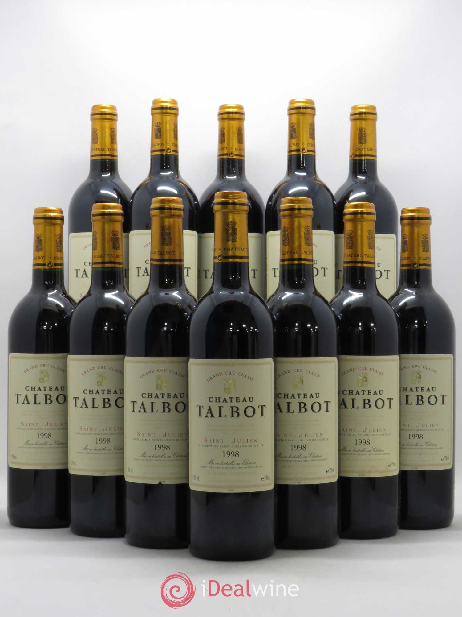 Château Talbot 4ème Grand Cru Classé 1998 - Lot de 12 bouteilles - 0