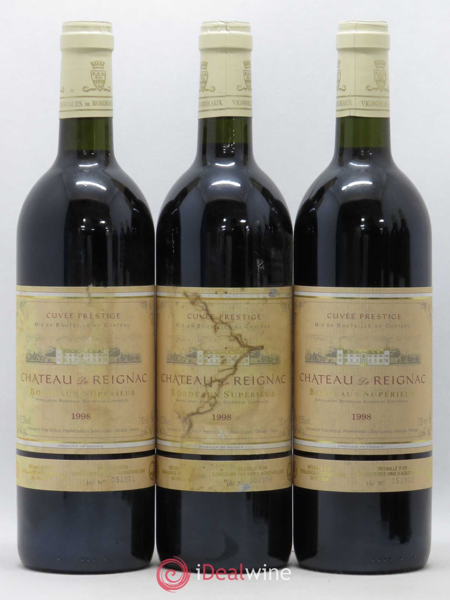 Château de Reignac Second Vin Cuvée Prestige 1998 - Lot de 6 bouteilles - 1
