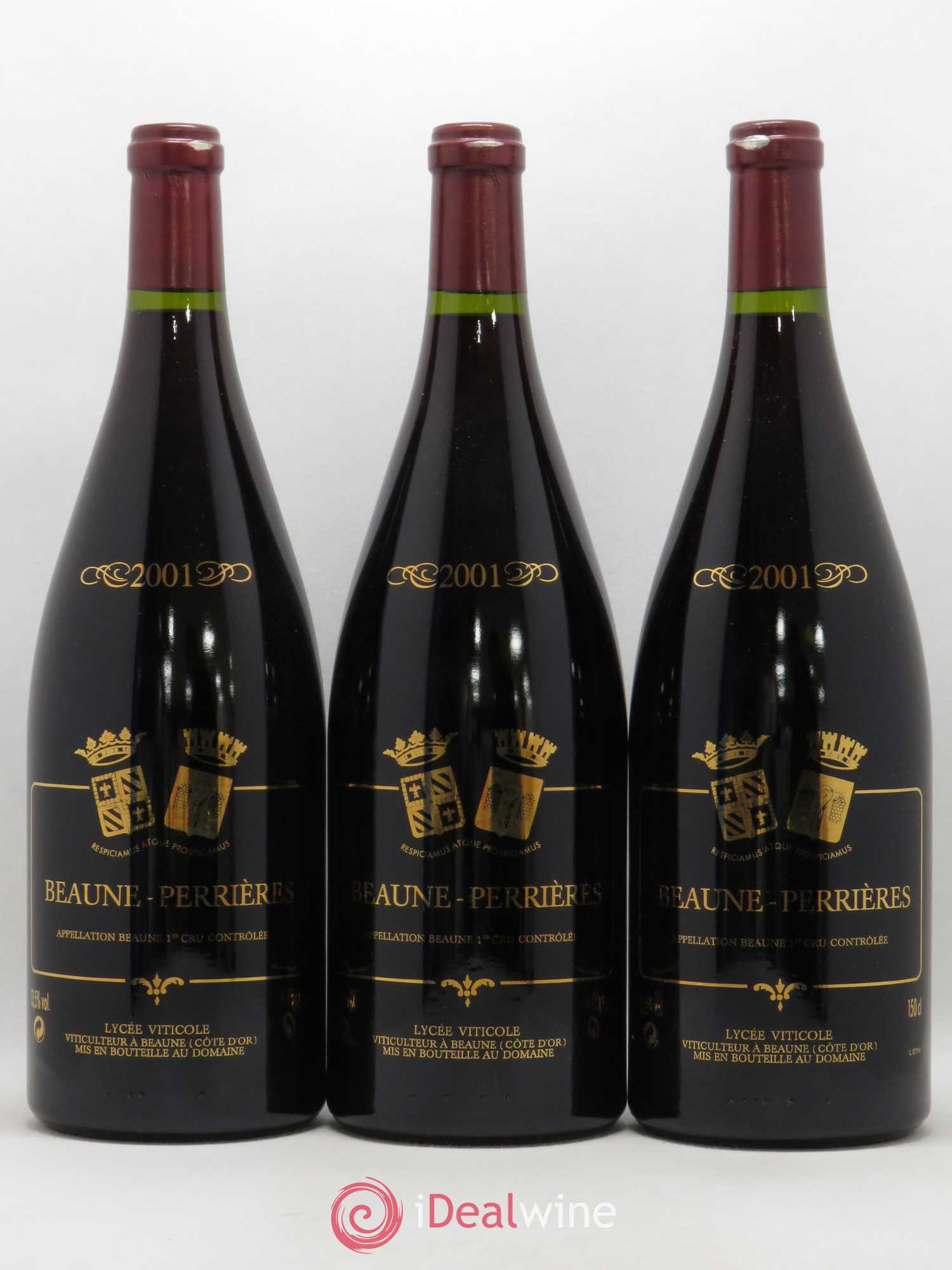 Beaune 1er Cru Perrieres Lycée viticole 2001 - Posten von 3 Magnum - 0