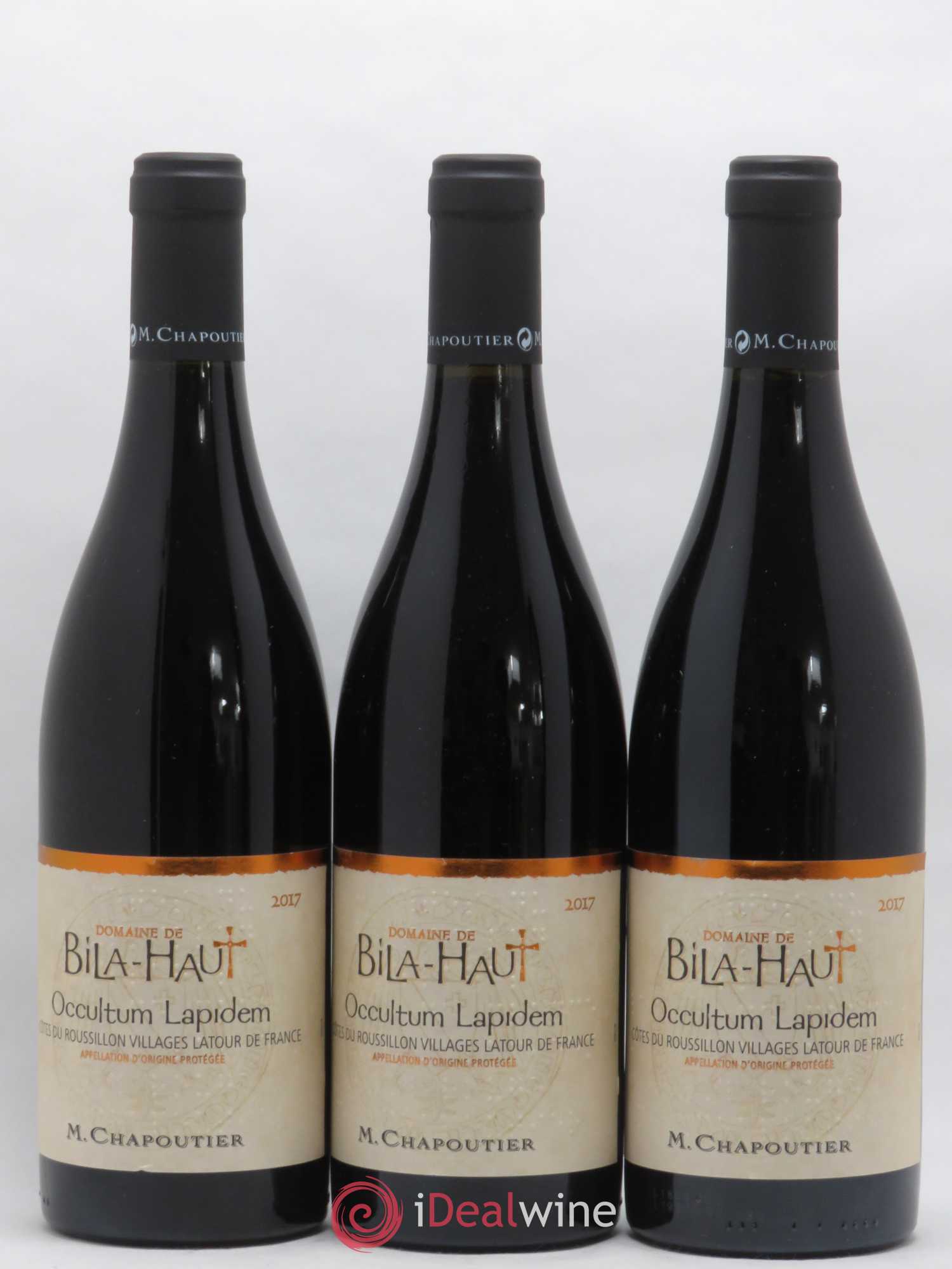 Côtes du Roussillon Villages Latour de France Bila-Haut (Domaine) Occultum Lapidem Chapoutier 2017 - Lot de 3 bouteilles - 0